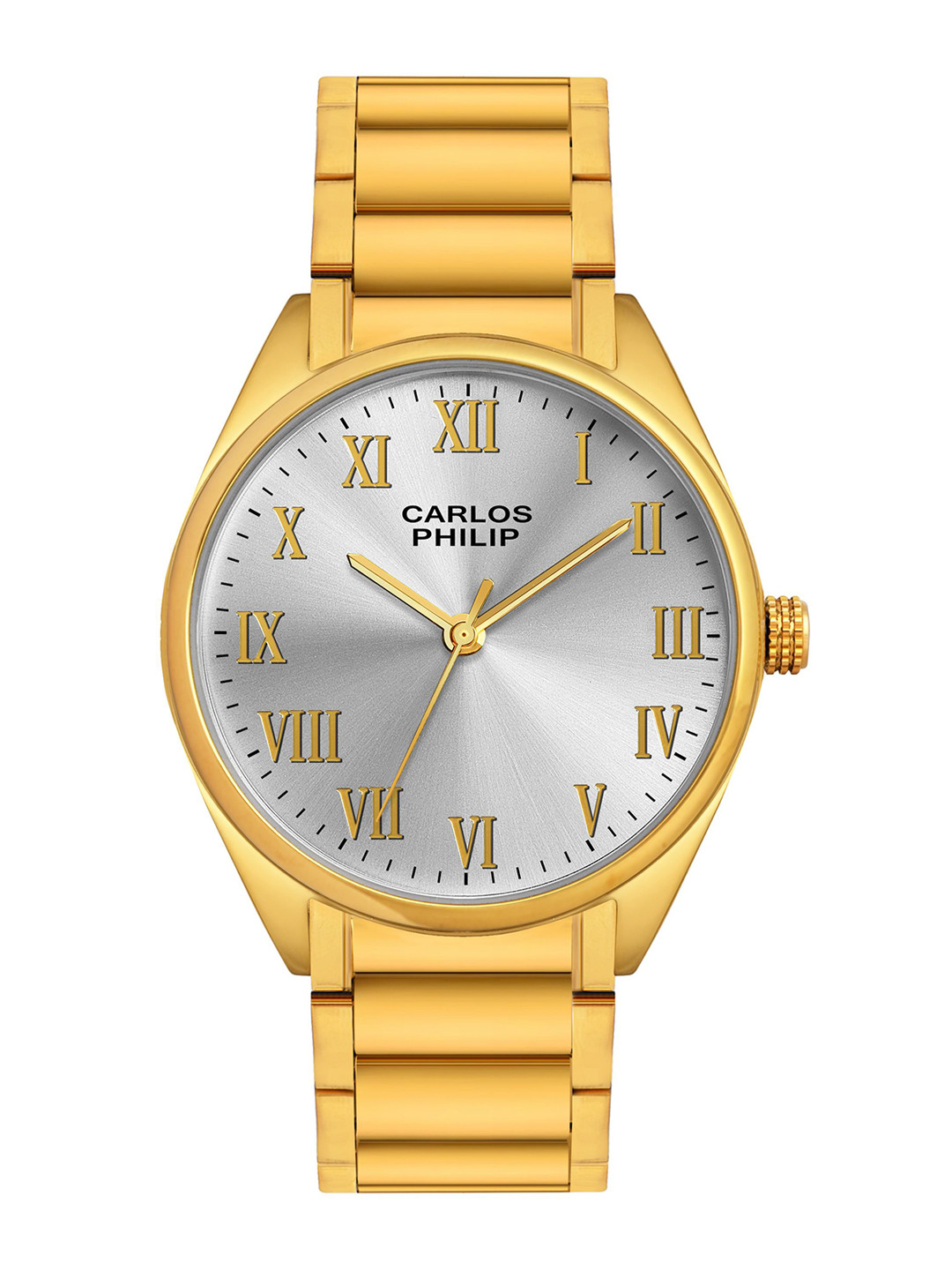 CARLOS PHILIP Classic Men Stainless Steel Straps Analogue Watch Aether RSG 11 Silver IGP