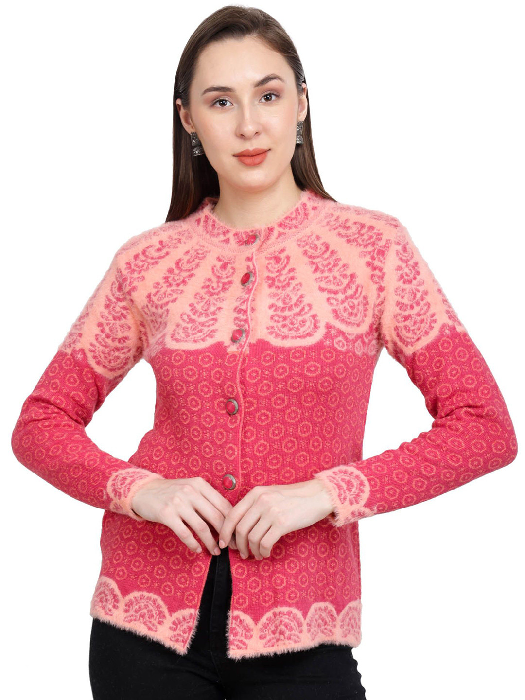 Chatanya Women Round Neck Printed Sweaters