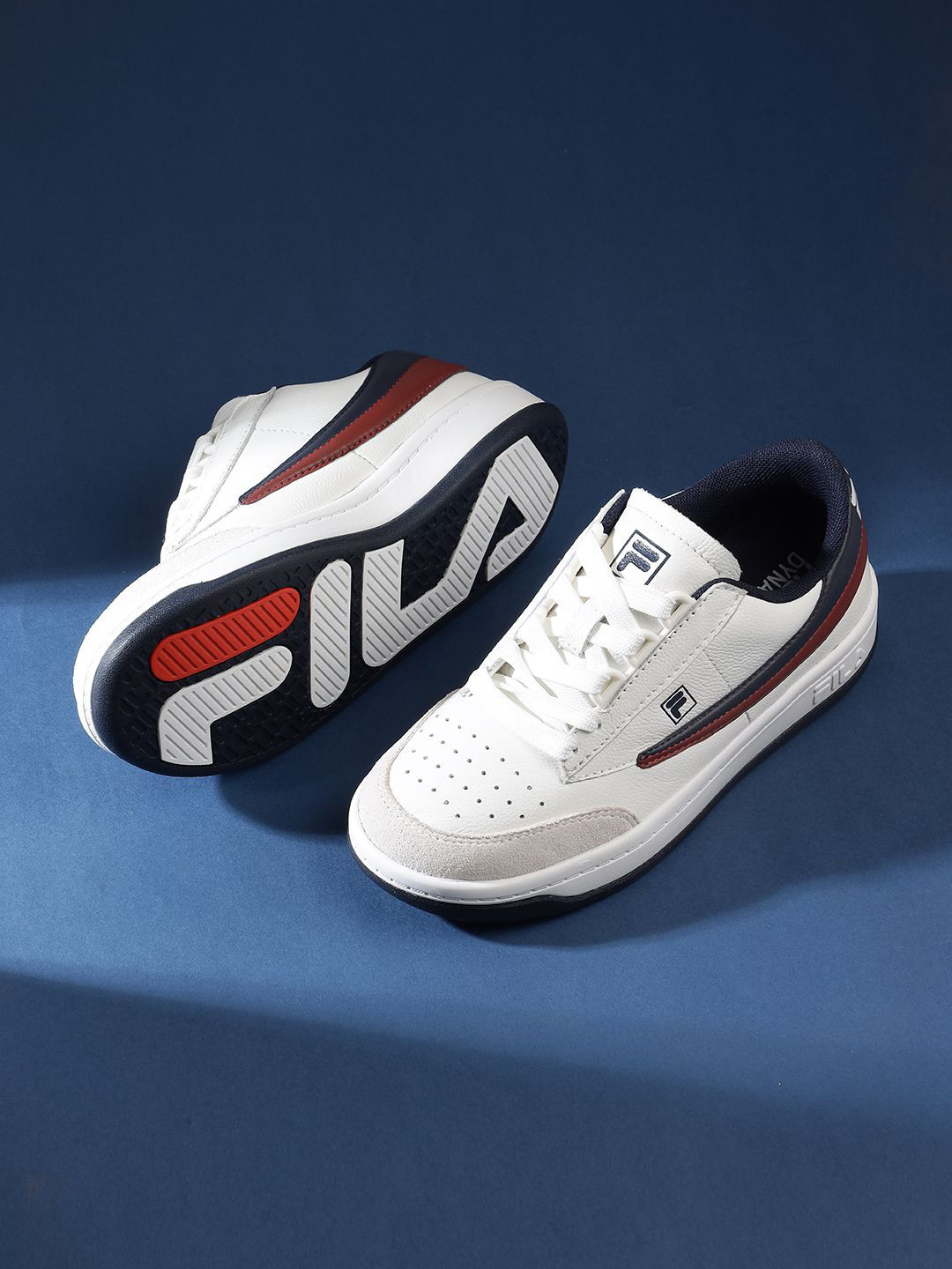 FILA TENN SERVE Men Colourblocked Lace-Ups Leather Sneakers