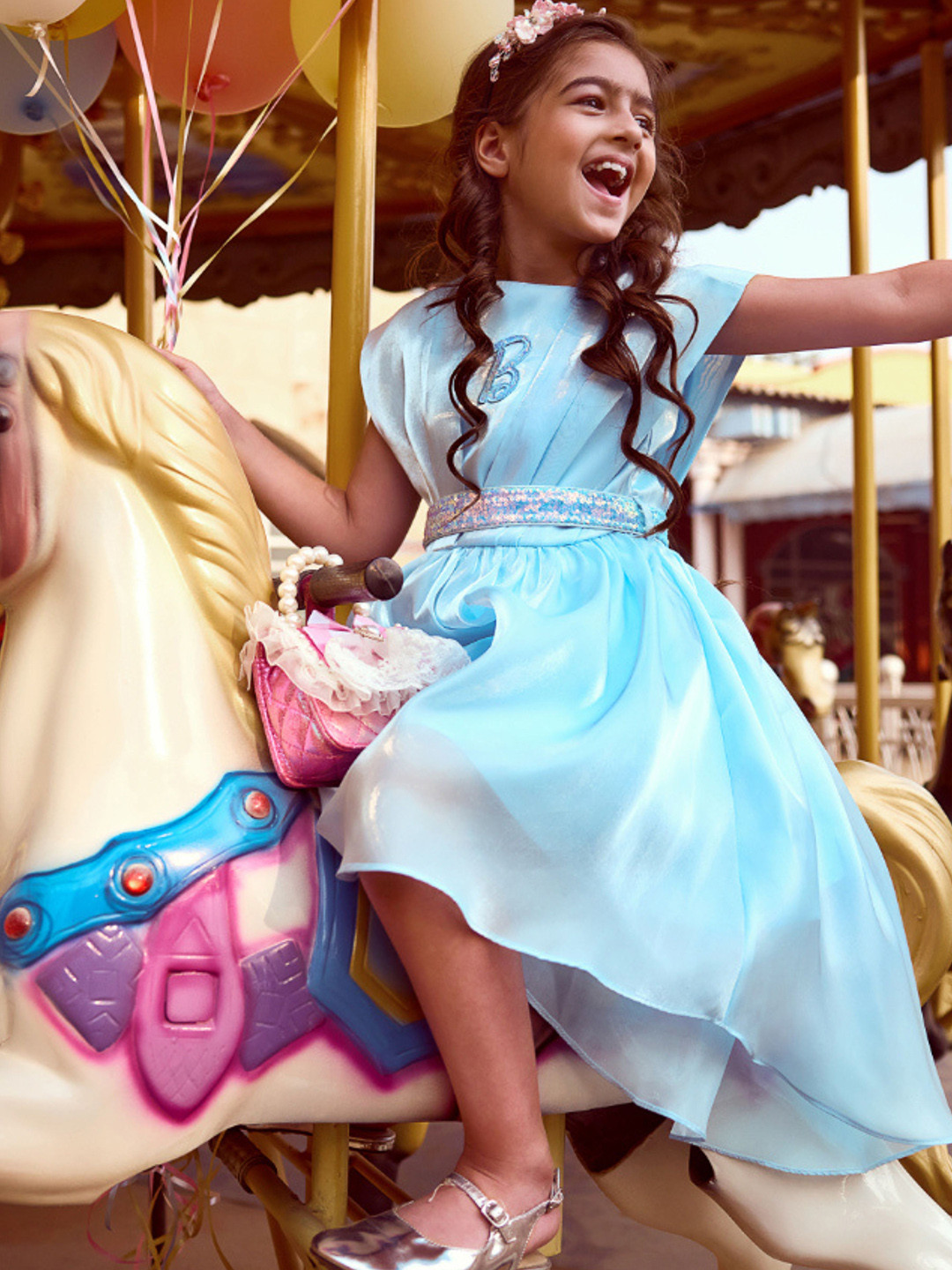 Tiny Girl Brand Logo Sequined Fit & Flare Dress