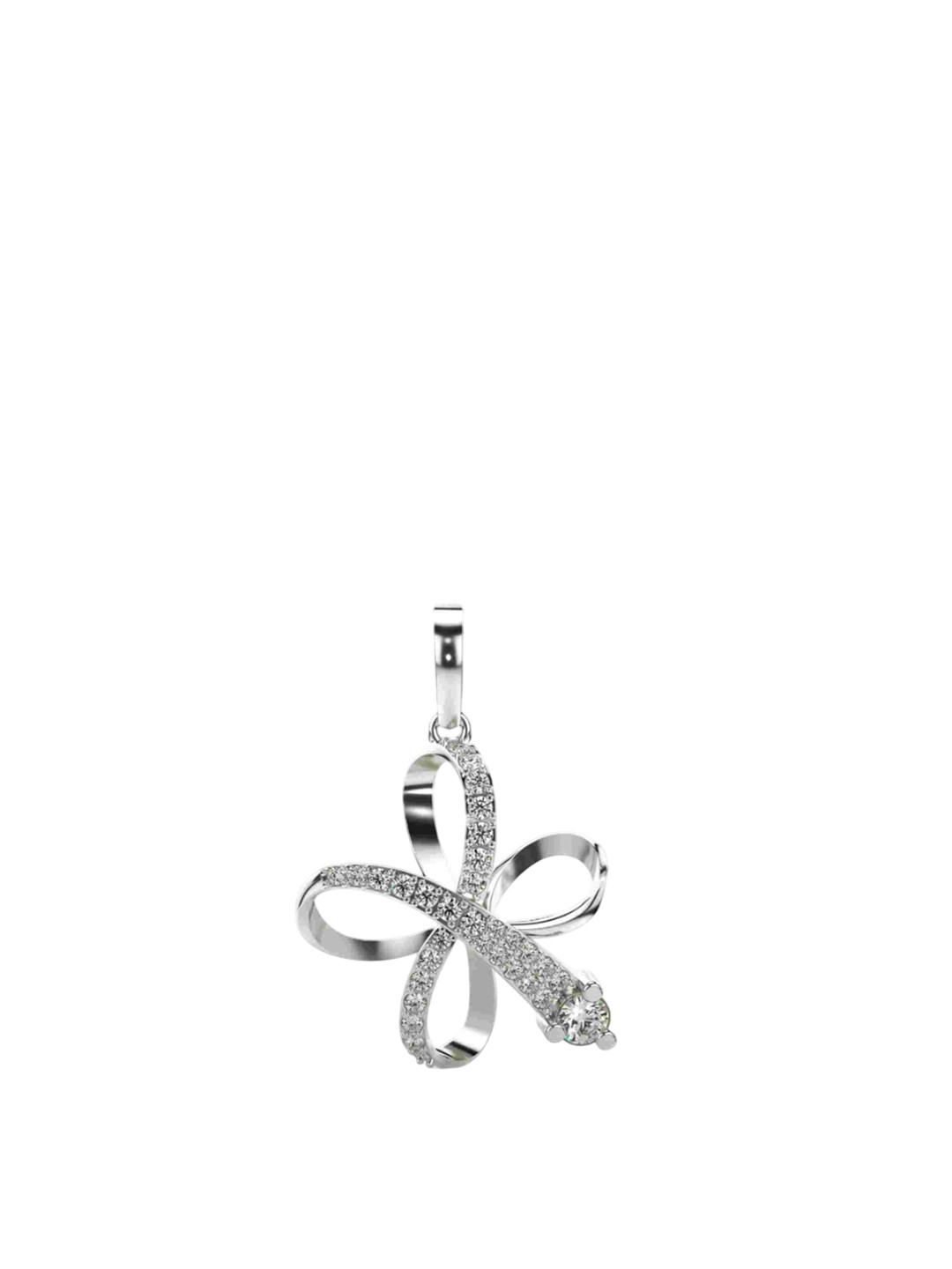 VALANOVA 14K White Gold Plated 0.51Ct Lab Grown Diamond Pendant
