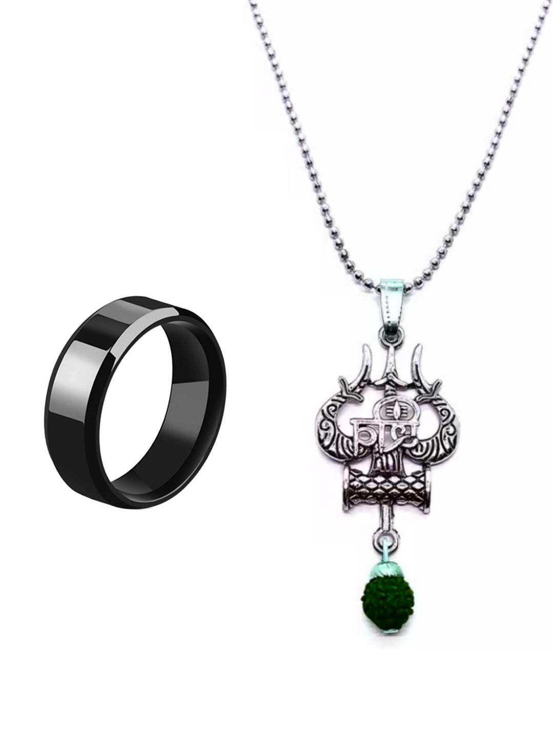 Dynamic Retail Combo of Global Men Chain with Trishul Pendant and Ring