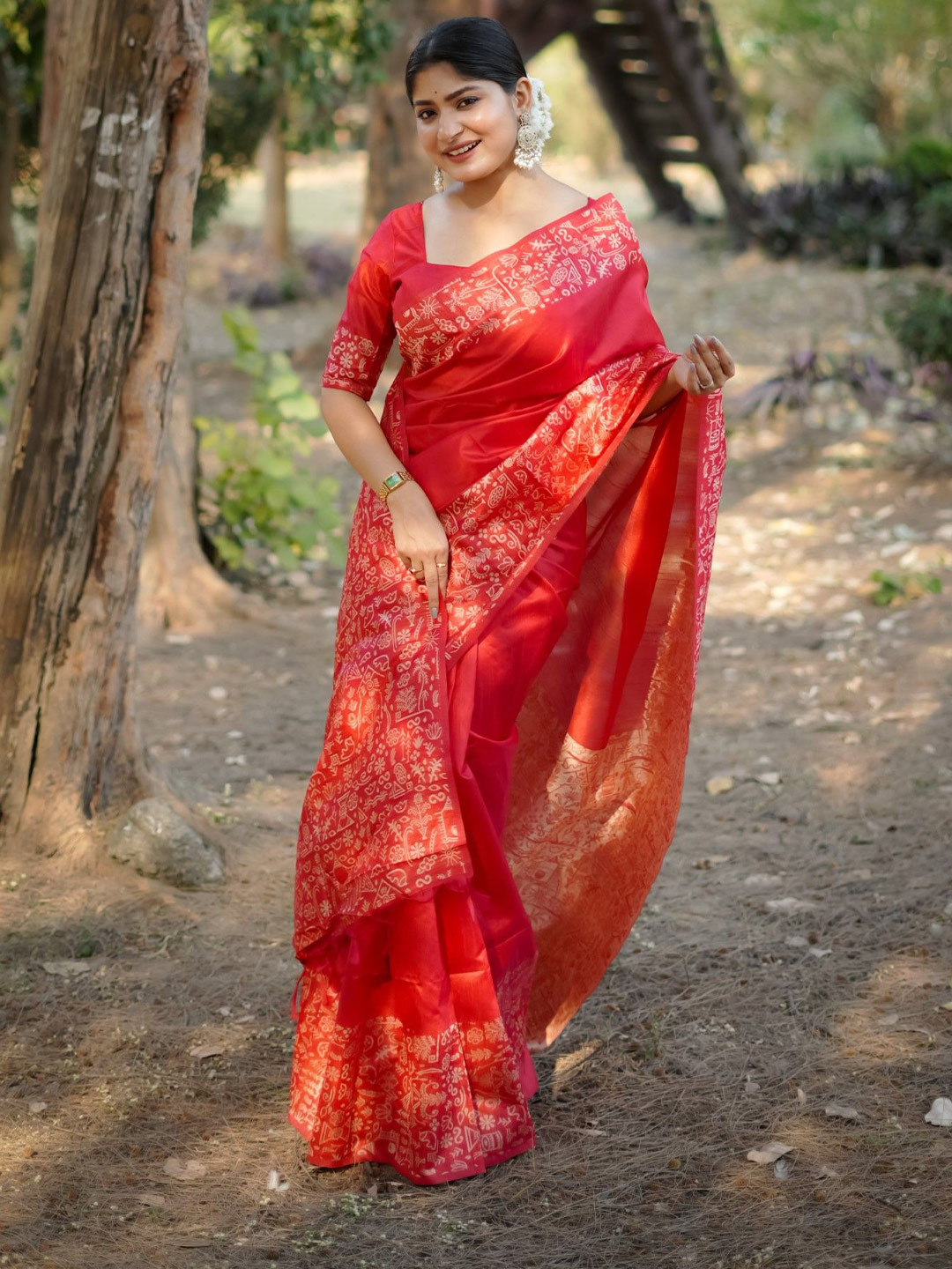 Pandadi Saree Printed Handloom Saree