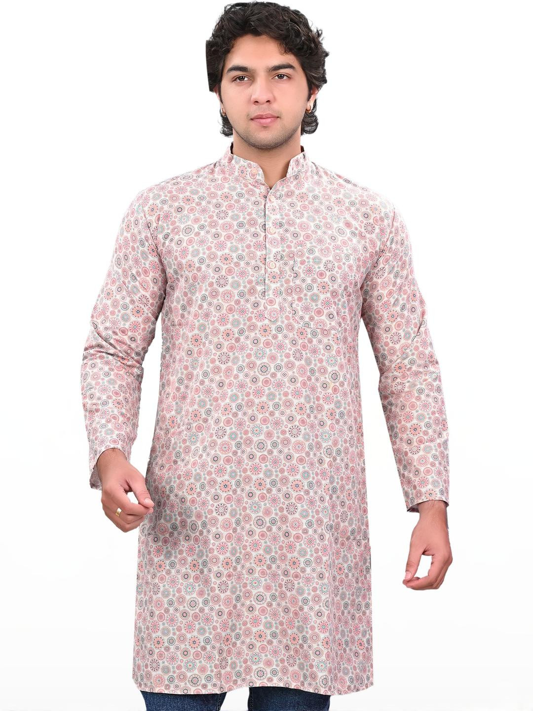 Dymano Beige Blended Kurtas