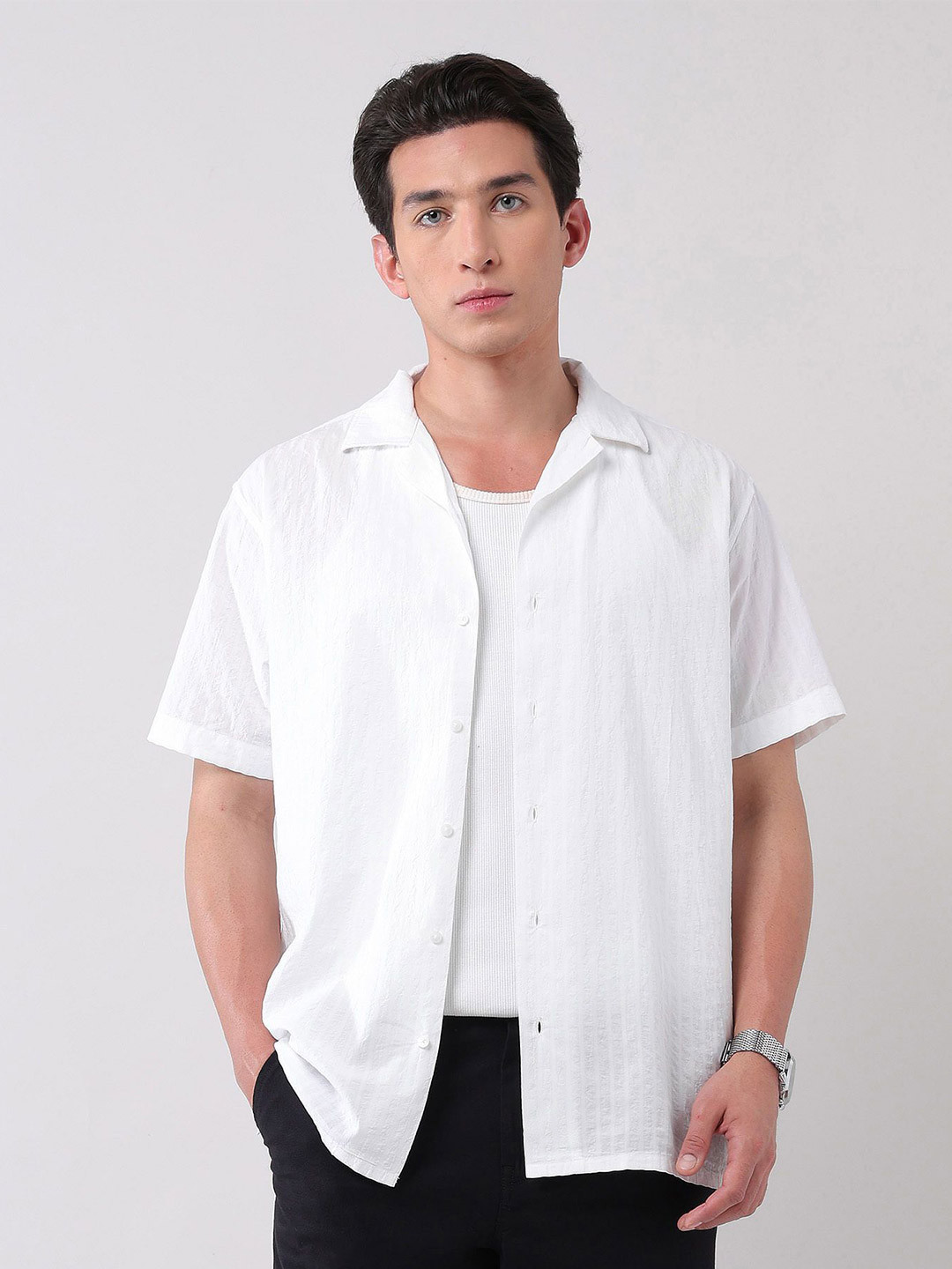 AD By Arvind Urban Pause Modern Slim Fit Shirt