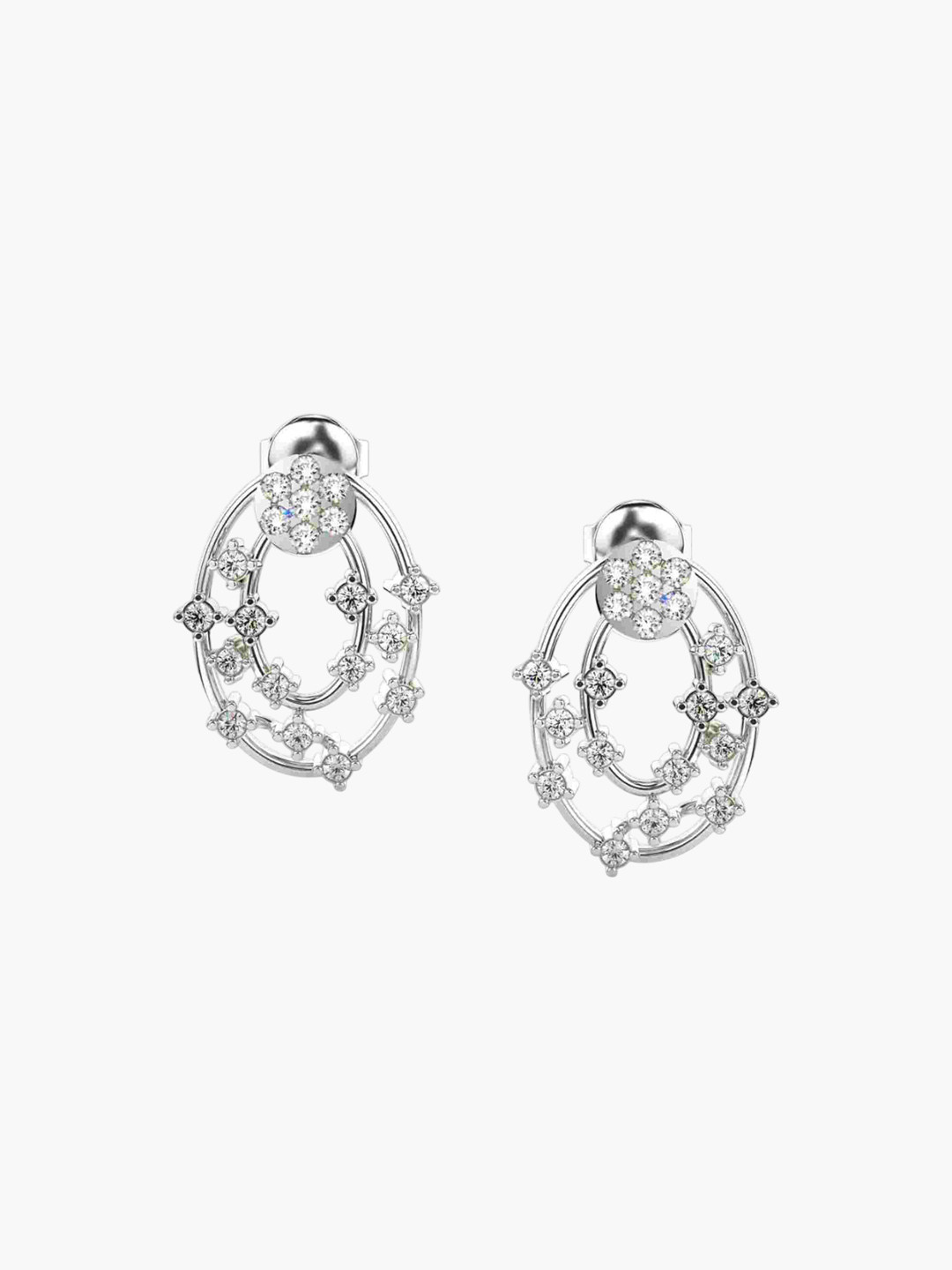 VALANOVA 14K White Gold Certified 0.62Ct Lab Grown Diamond Earrings