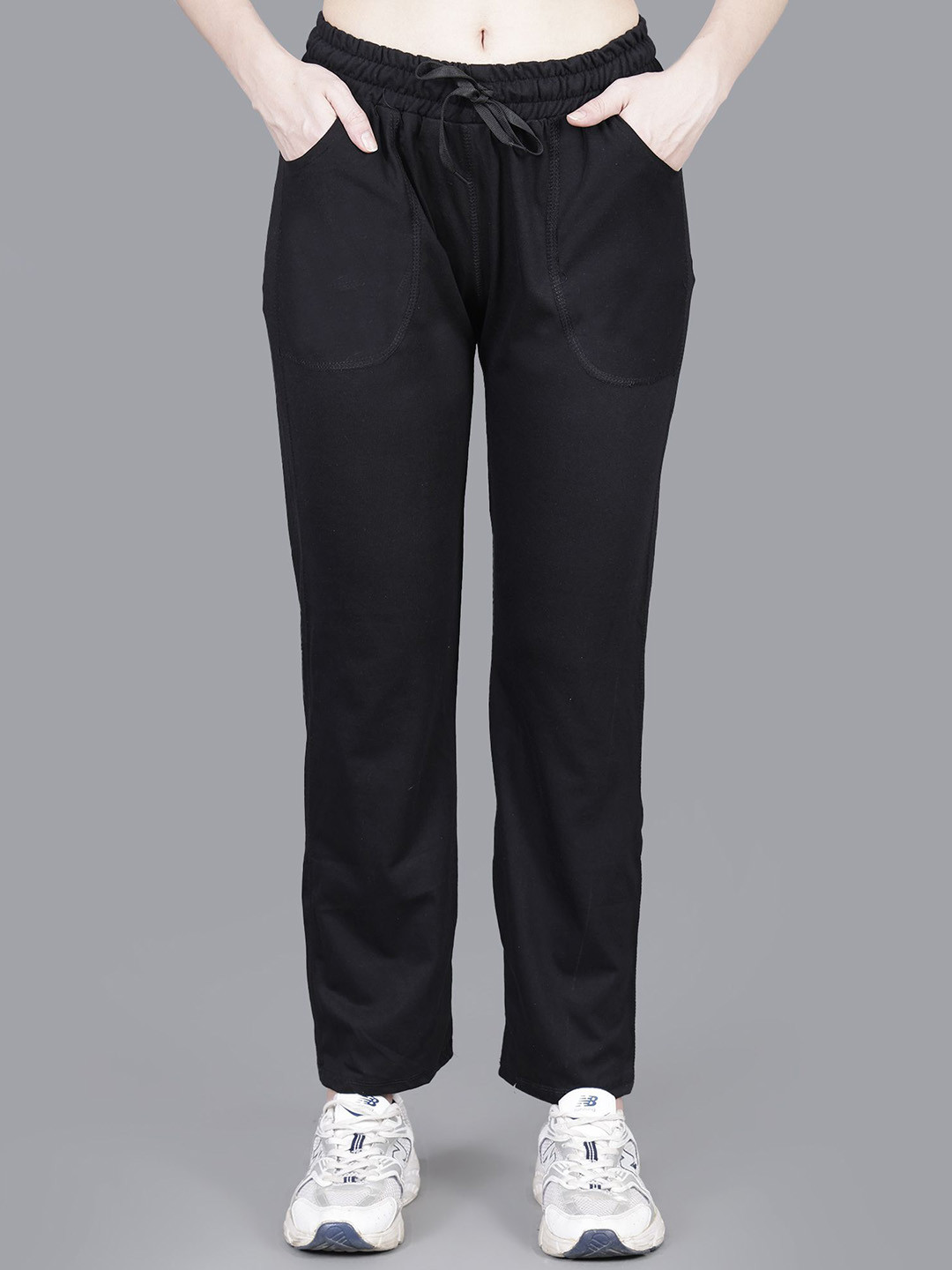 DYWER Women Pack Of 2 Cotton Slim-Fit Track Pants