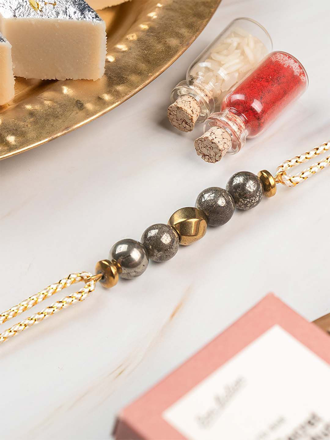 Mesmerize Pyrite Hematite Stone Rakhi