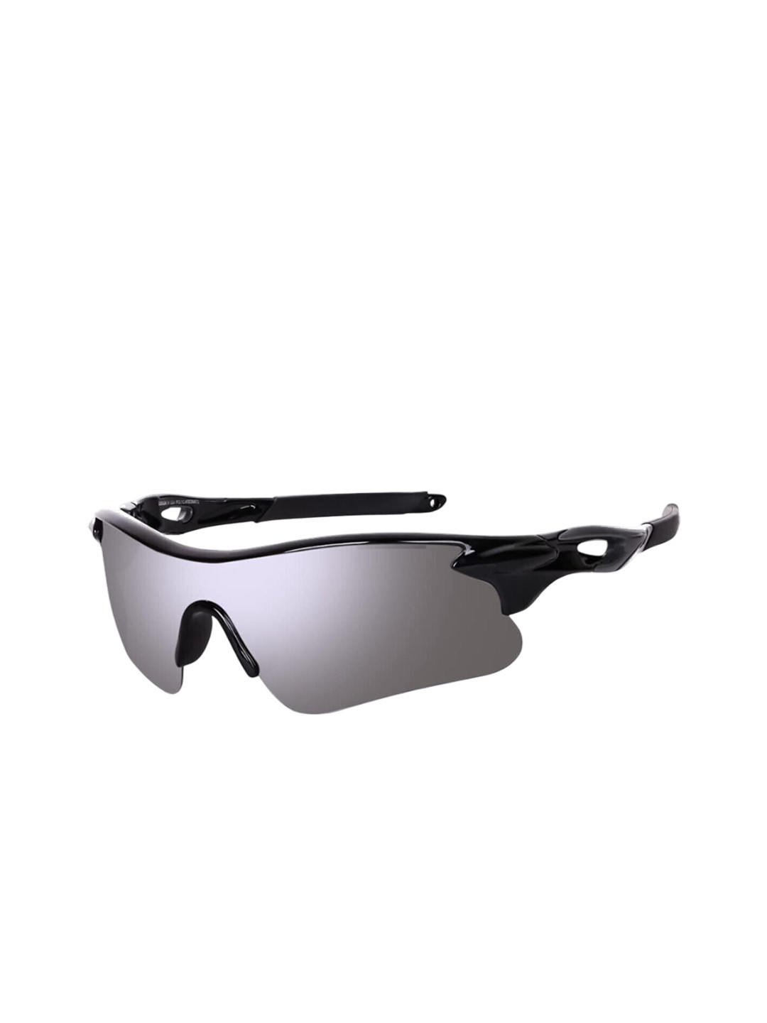 LEGEND EYEWEAR Unisex Grey Lens & Black Wayfarer Sunglasses with