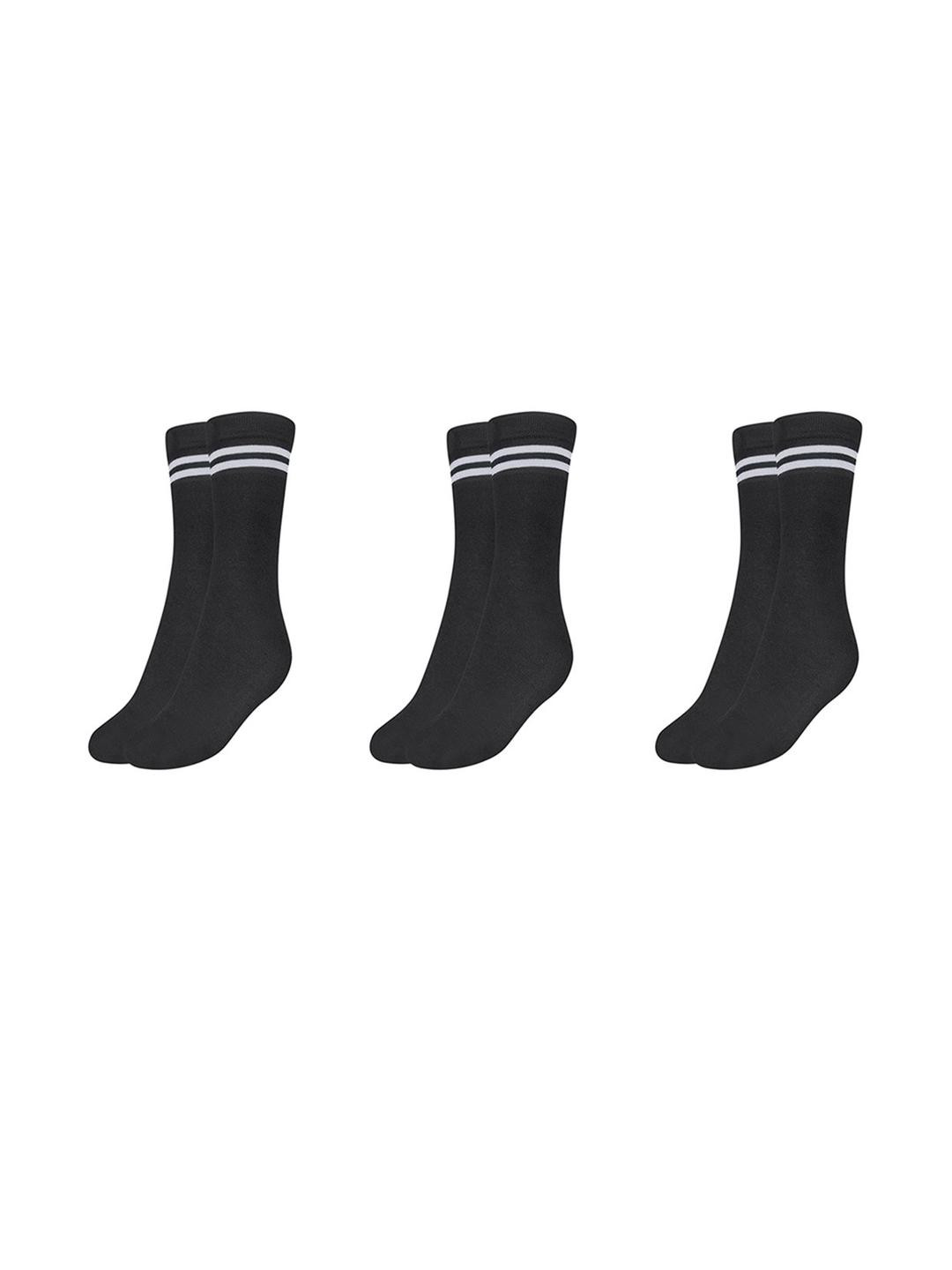 MUKHAKSH Boys Black Socks - Pack Of 3