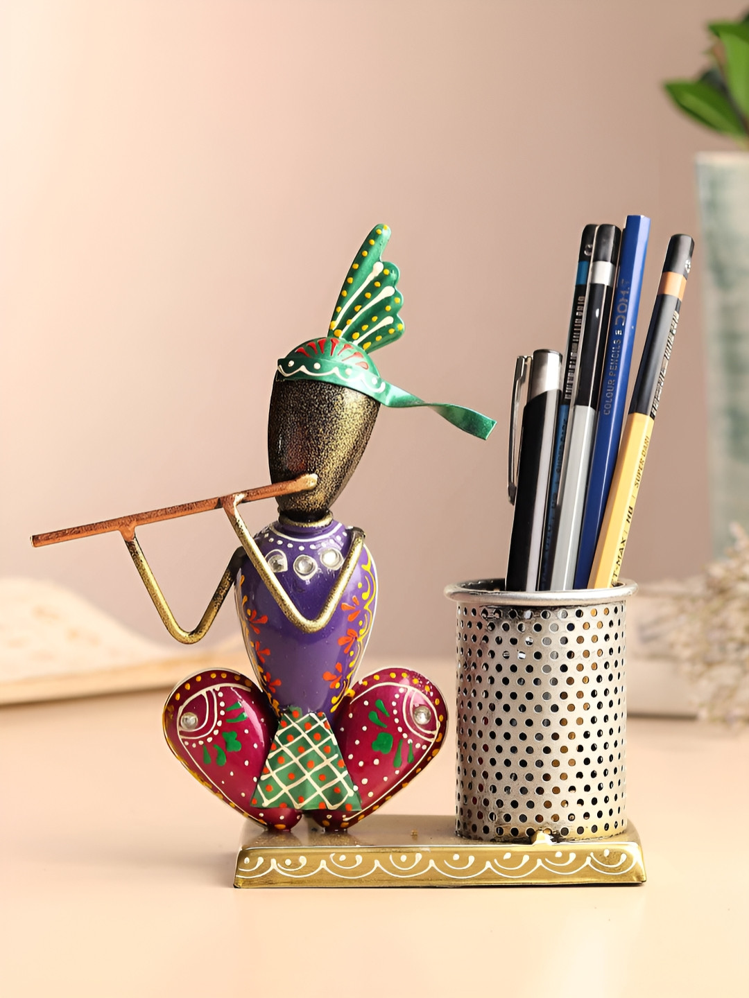 HABERE INDIA Blue Curio Stationery Holder Religious Showpiece