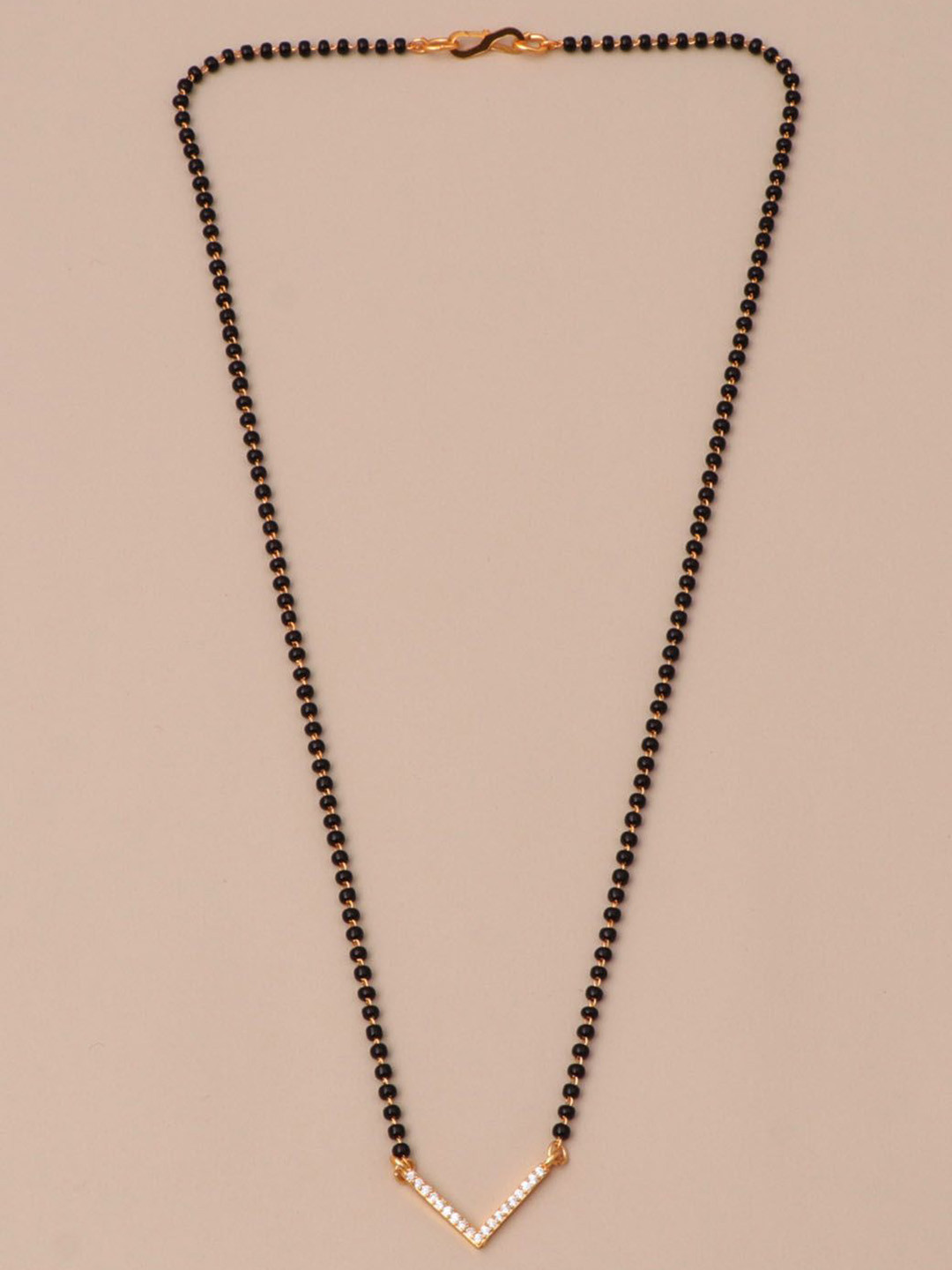 CAPILITE Jewellers Gold-Plated Zircon Mangalsutra