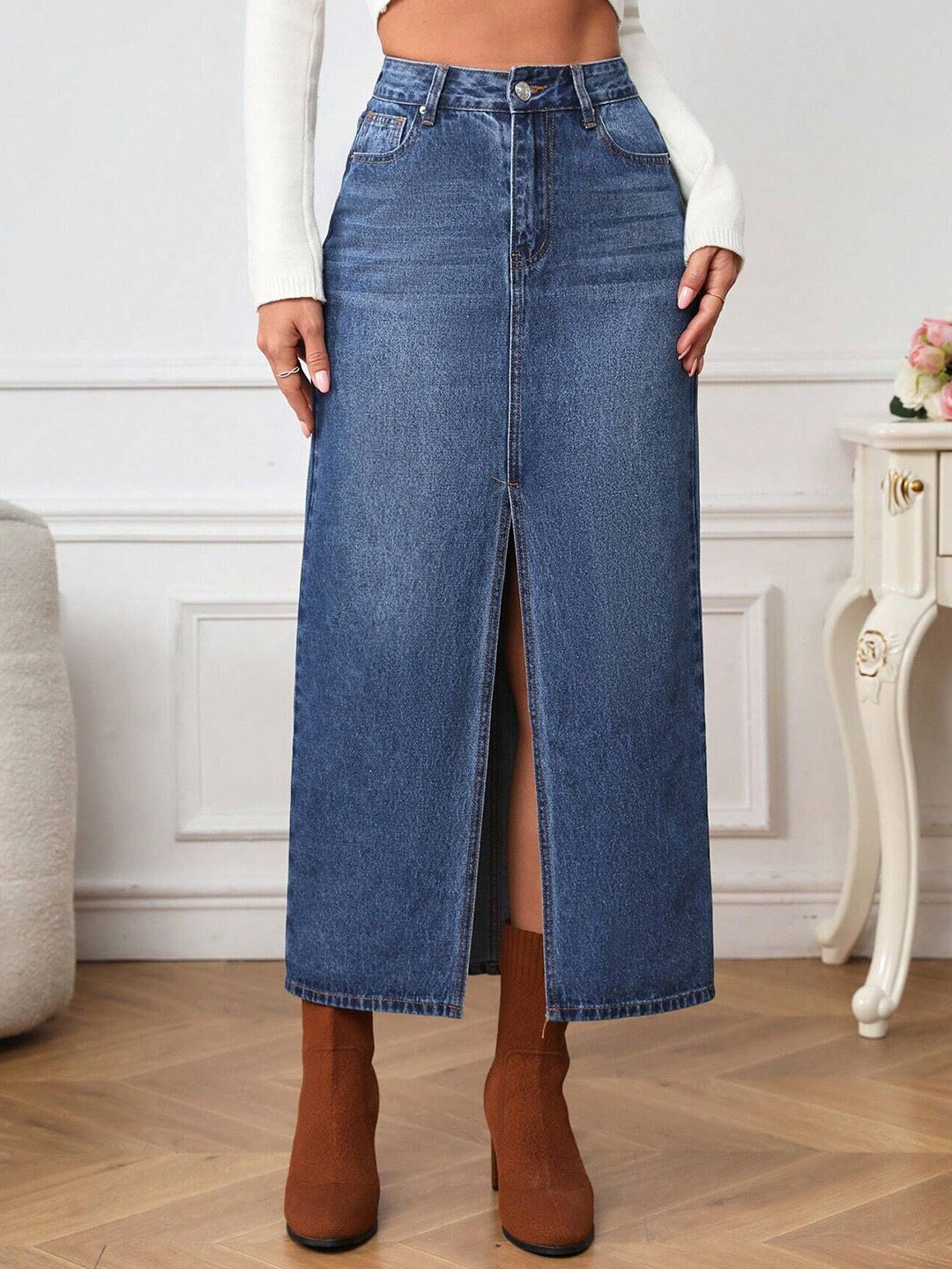 dolsia Front Slit Maxi Skirt