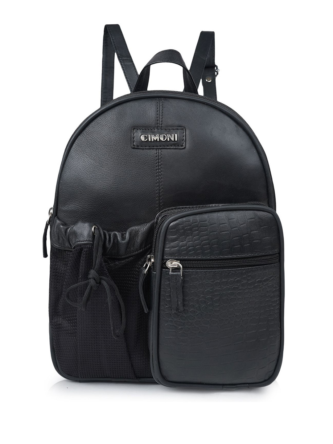 CIMONI Women Textured Leather Backpack
