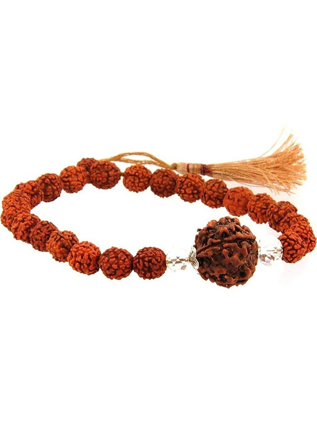 Divine souvenirs Unisex Rudhraksha Beaded Elasticated Bracelet