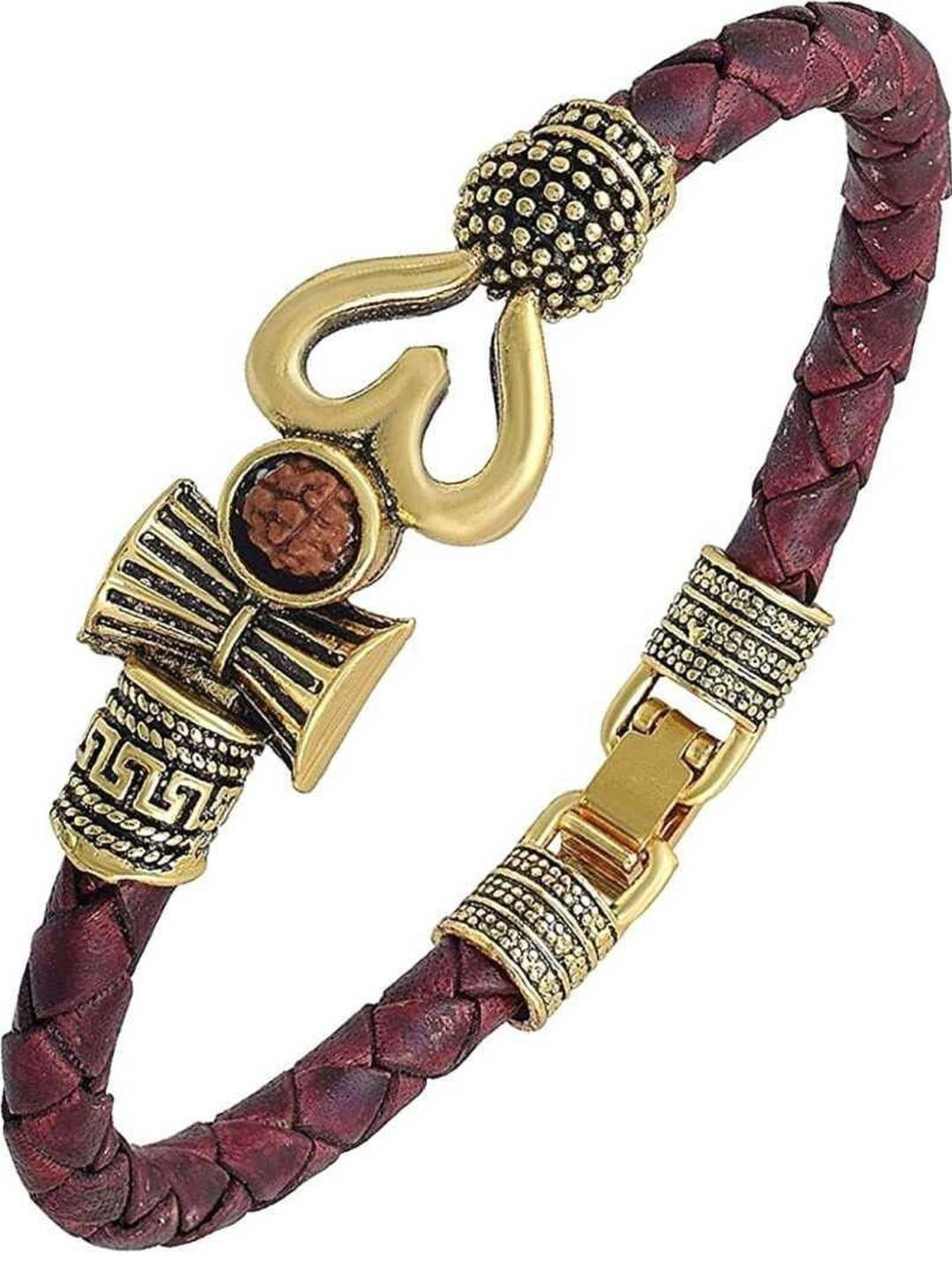 Divine souvenirs Gold Leather Bracelet