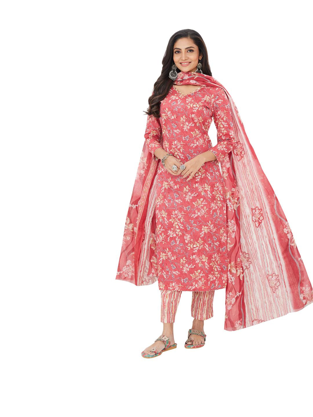 SAARAH Beige Pure Cotton Kurta Sets