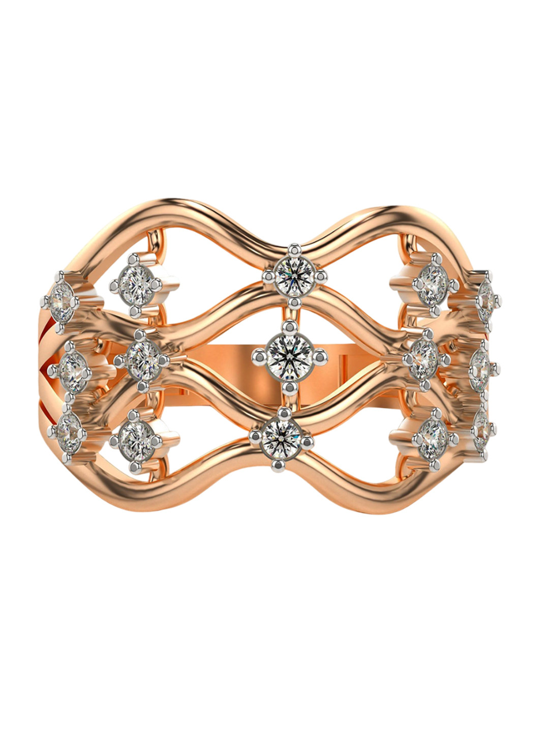 VALANOVA Rose Gold Plated Sterling Silver 0.30Ct  Lab Grown Diamond Ring