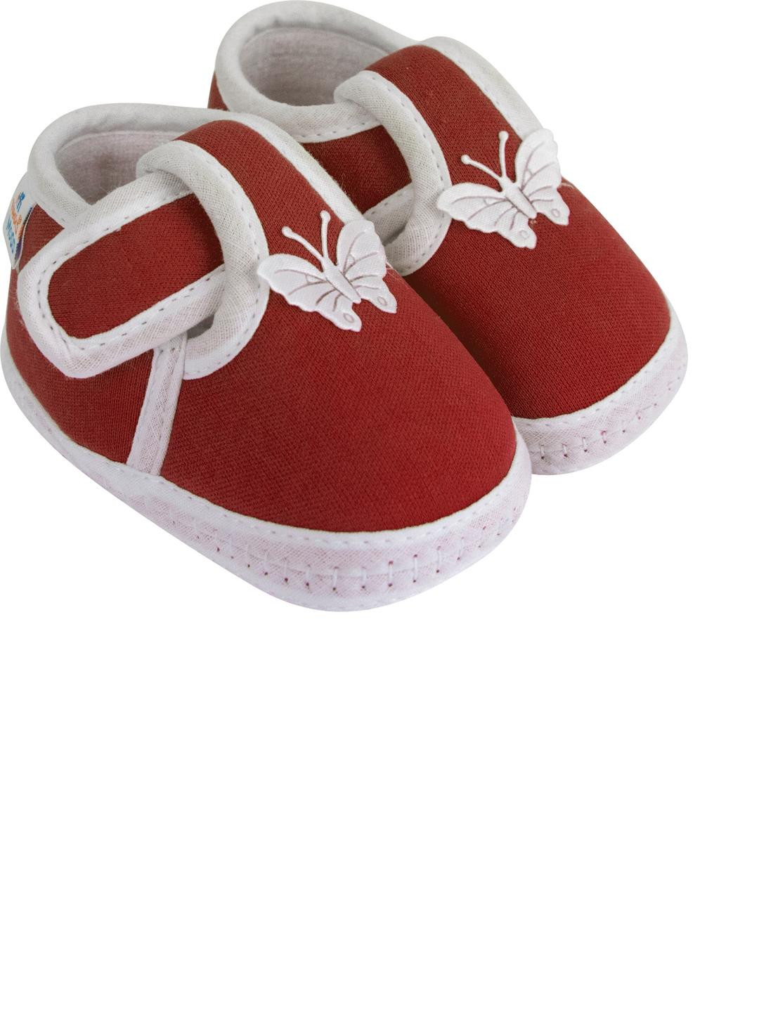 NESKA MODA Maroon Cotton Booties