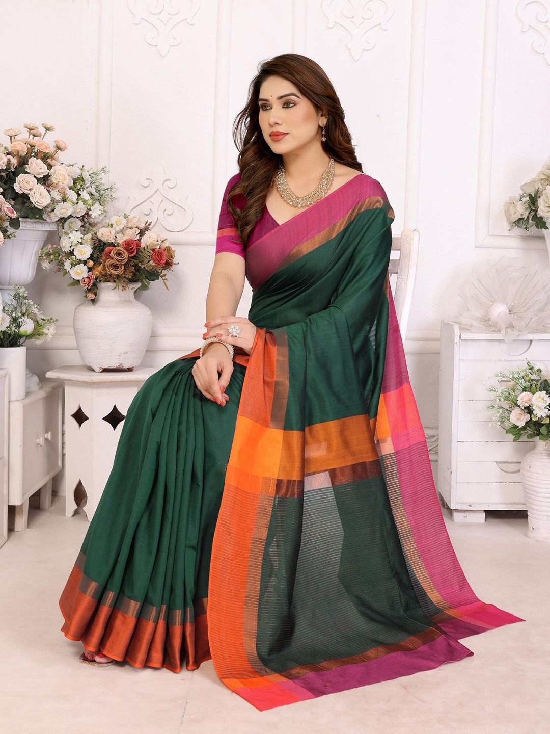 IndianRang Zari Silk Blend Saree