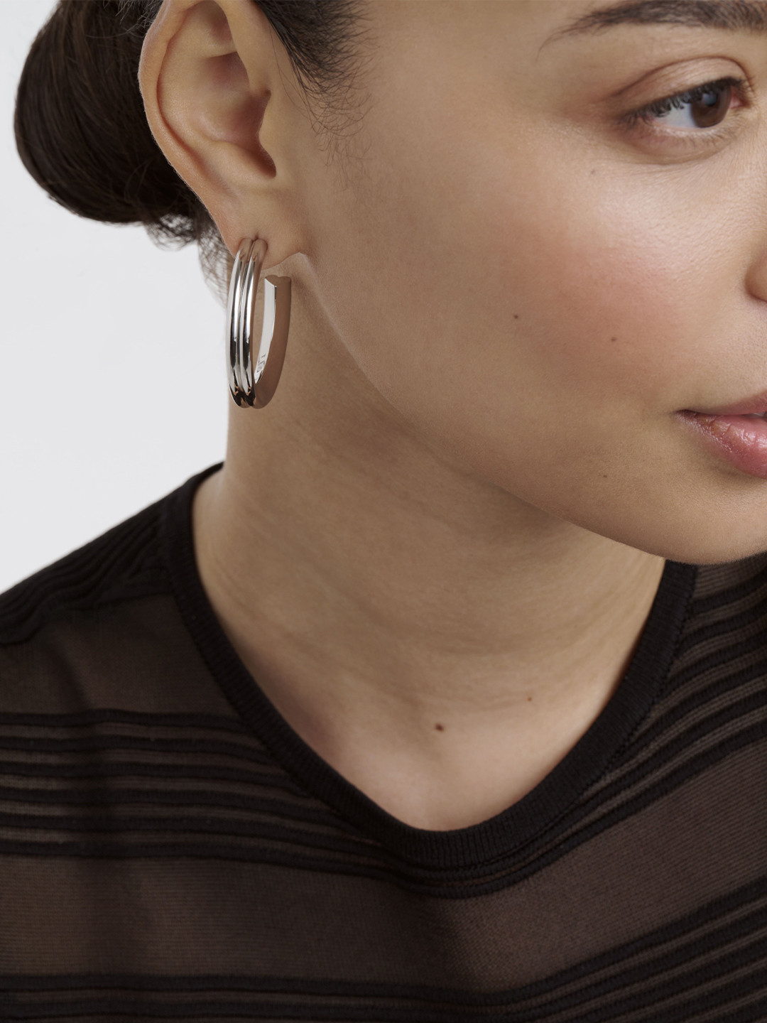 Ted Baker Silver-Plated Circular Half Hoop Earrings