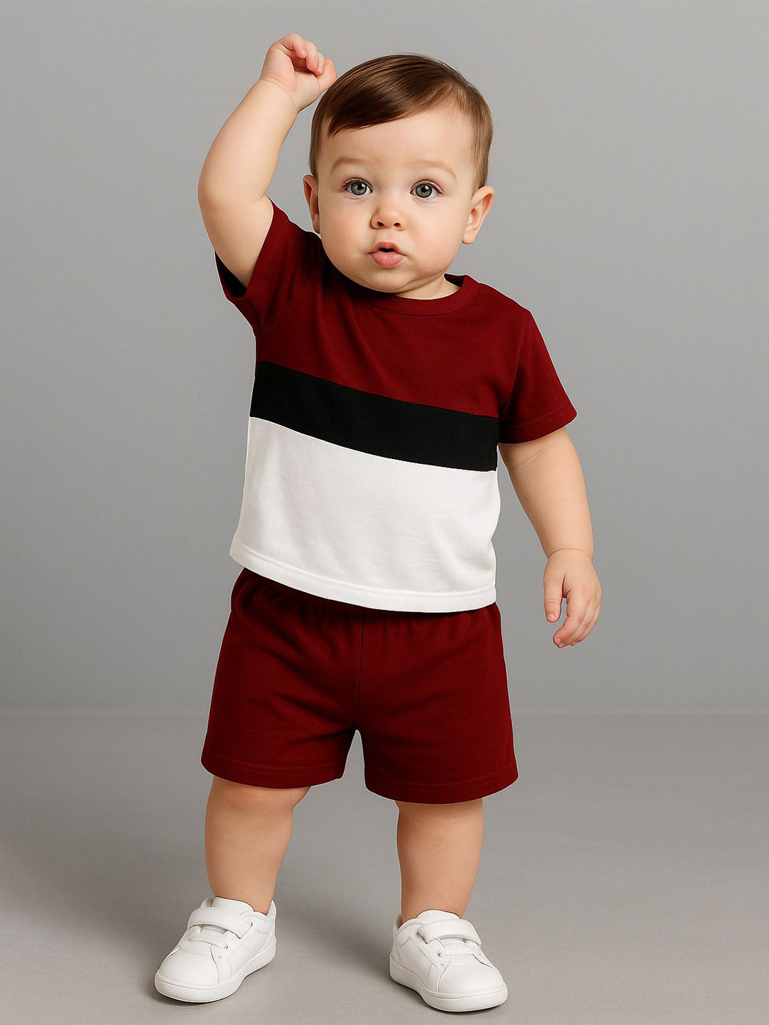 BAESD Kids Colourblocked Short Sleeves T-shirt With Shorts