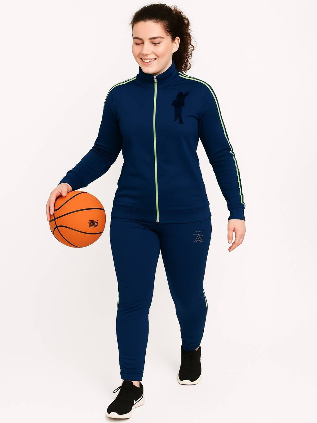 Toxic ADDICTION Women Striped Mock Collar Neck Stylish Tracksuit