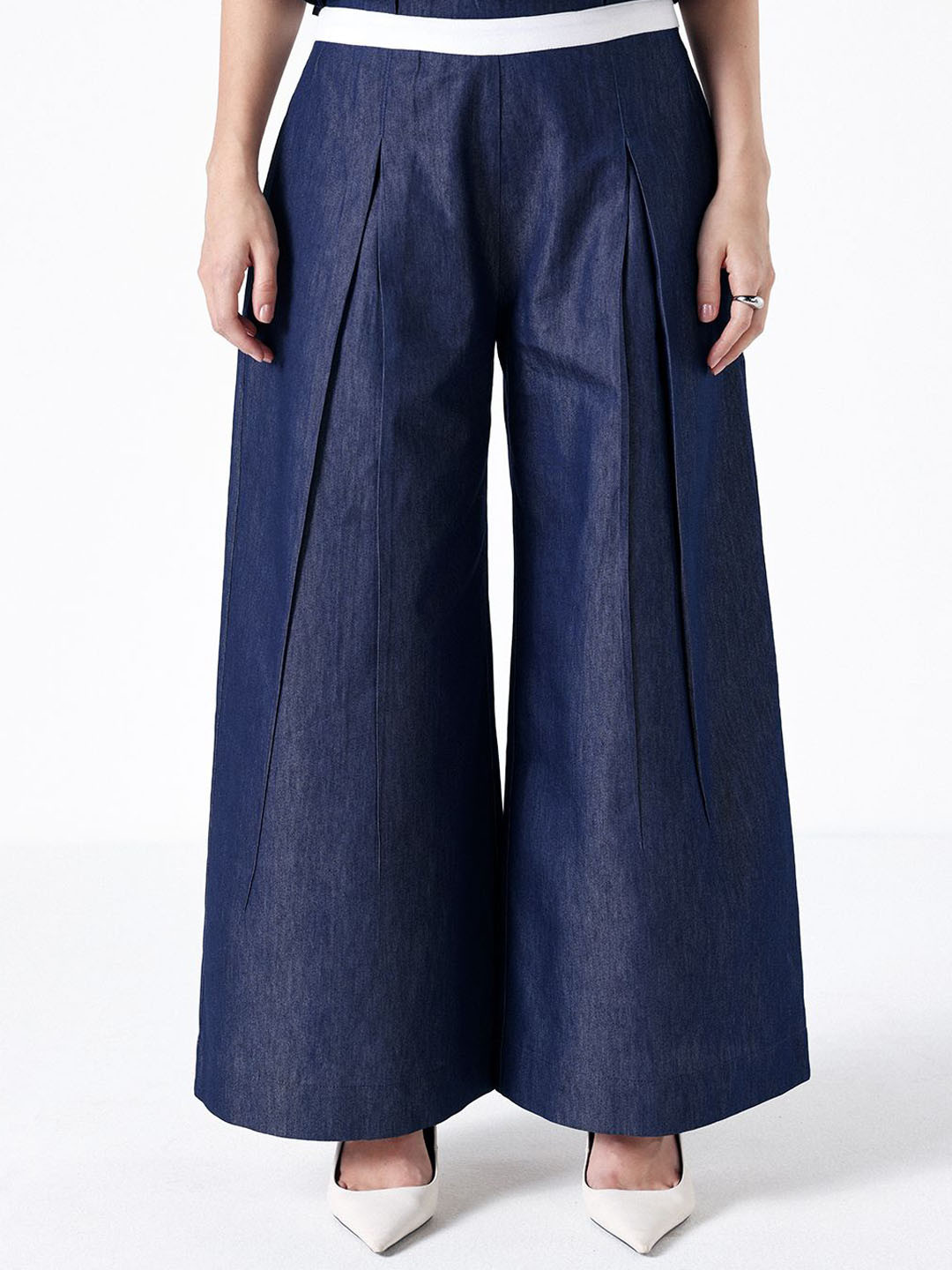 Muvazo Elev Women Relaxed Baggy Cotton Wide Leg Trousers