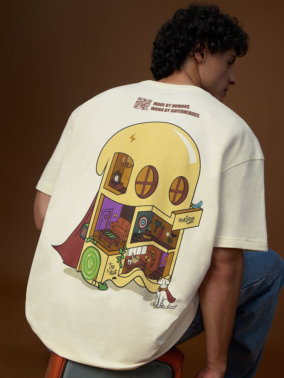 The Souled Store Oversized Anniversary Edition Graphic Printed Pure Cotton T-Shirt