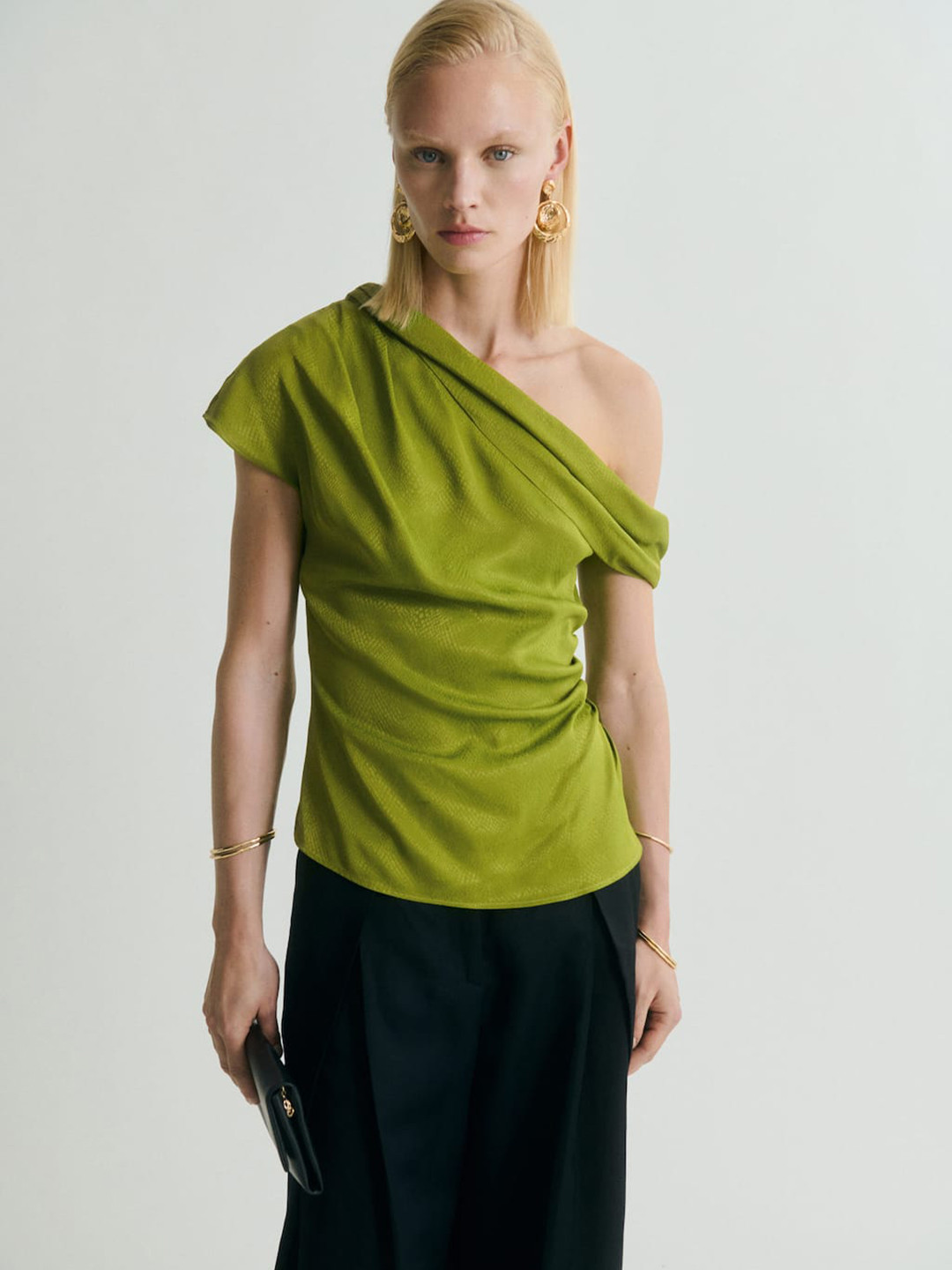 MANGO One Shoulder Extended Sleeves Top