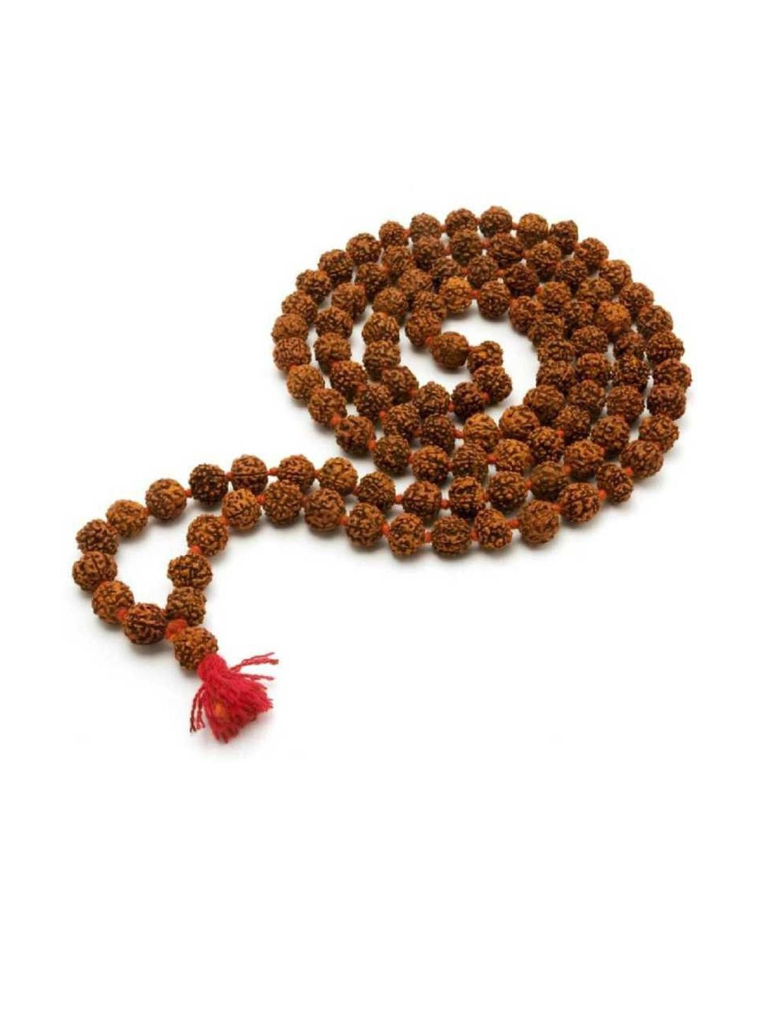 Divine souvenirs Unisex Panch Mukhi Rudraksh Beaded Minimal Chain
