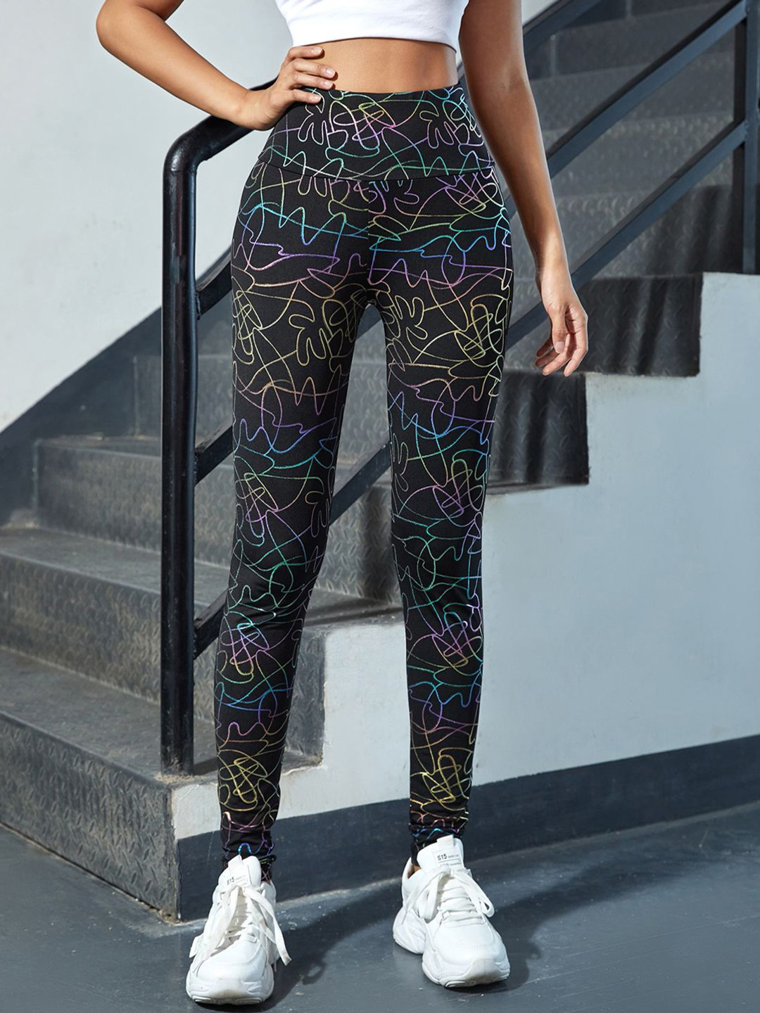 DTR FASHION Printed Stretchable High Rise Tights
