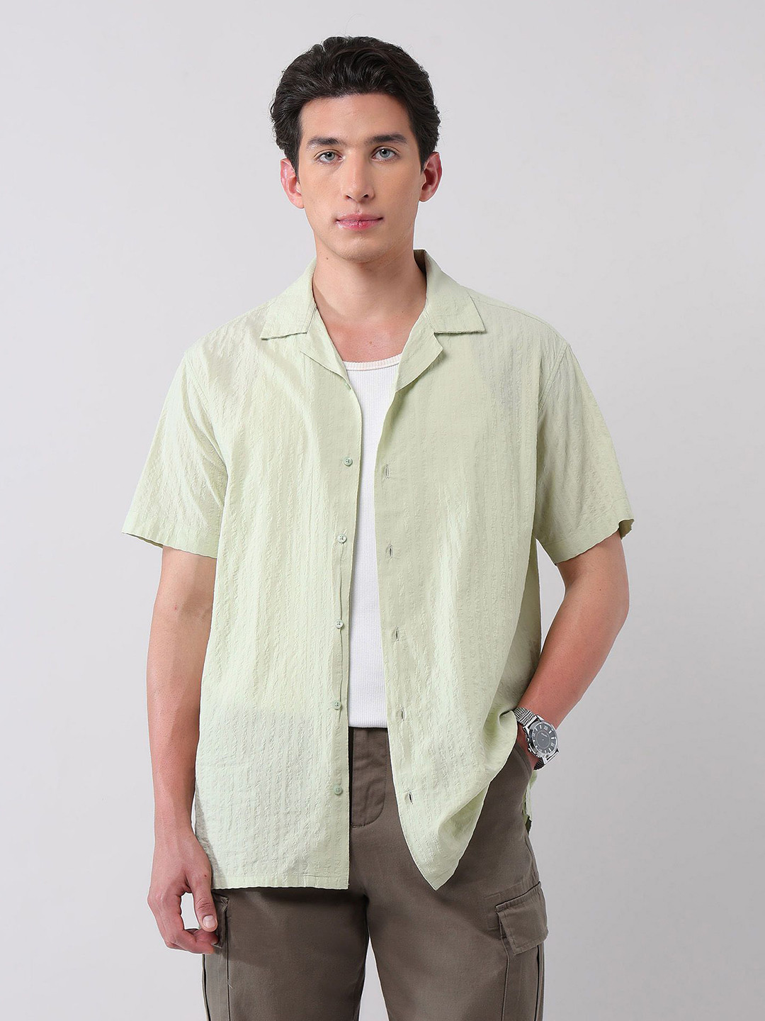 AD By Arvind Urban Pause Modern Slim Fit Shirt