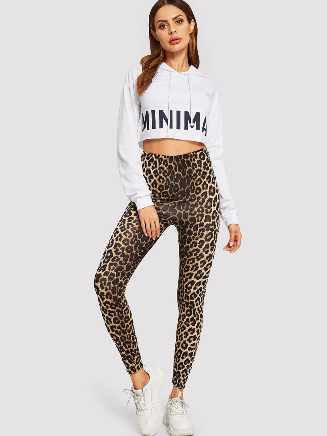 DTR FASHION Leopard Printed Stretchable Hight Rise Tights