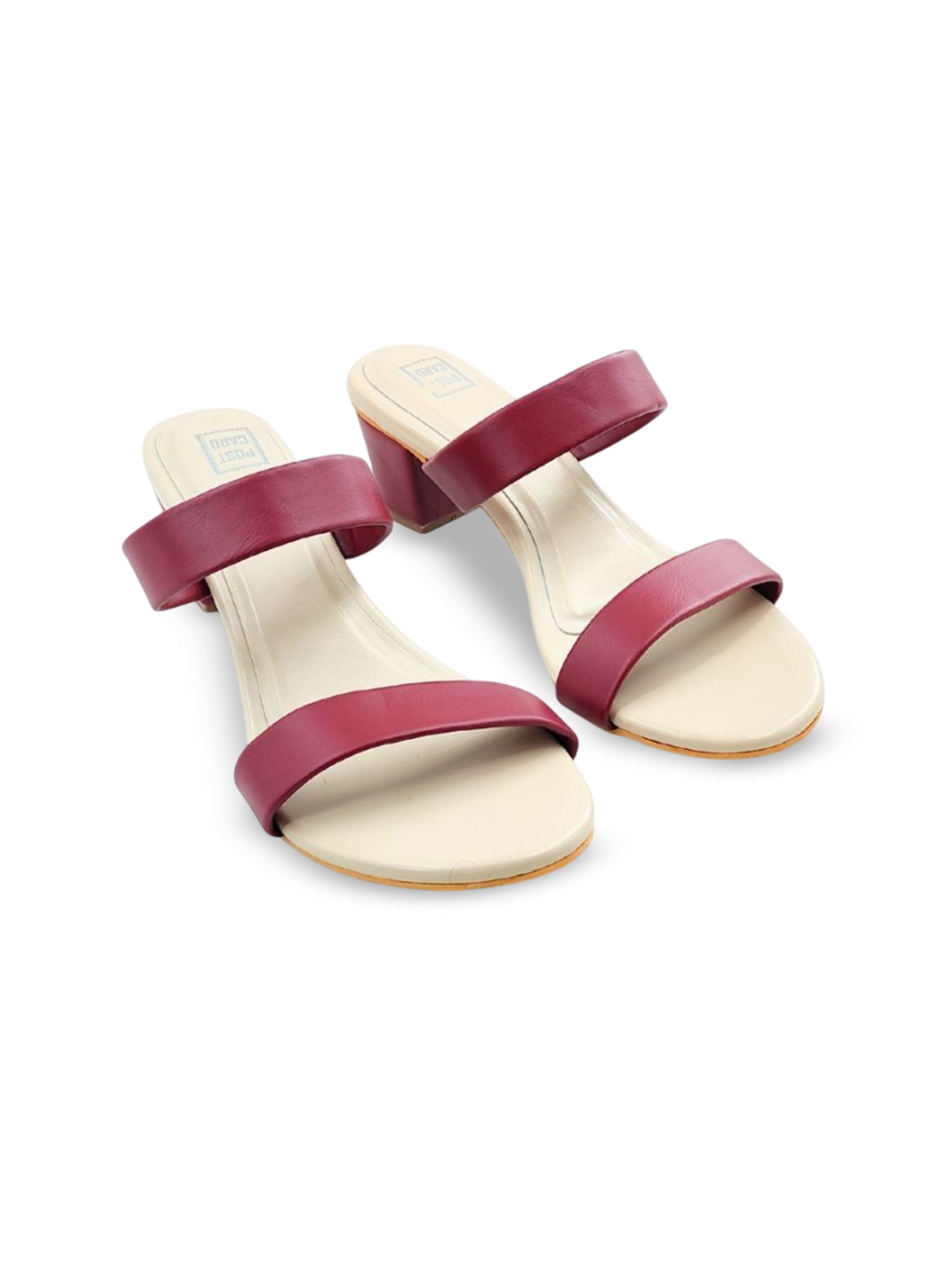 POSTCARD Women Open Toe Open Back Block Heels