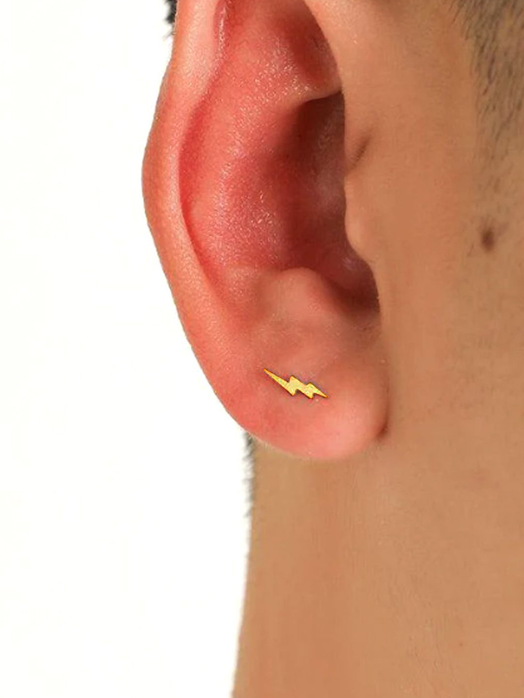 Goldnera Men Brass Plated Minimal Touch Contemporary Studs