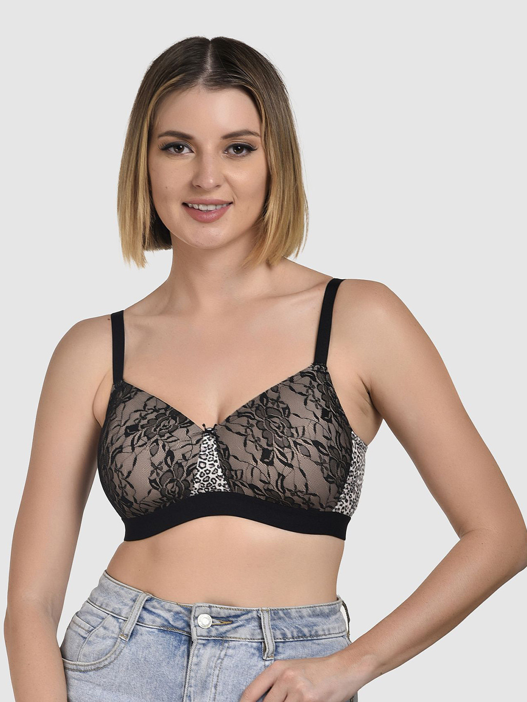 DressBerry Women Self Design Abstract Full Coverage Lightly Padded Bra