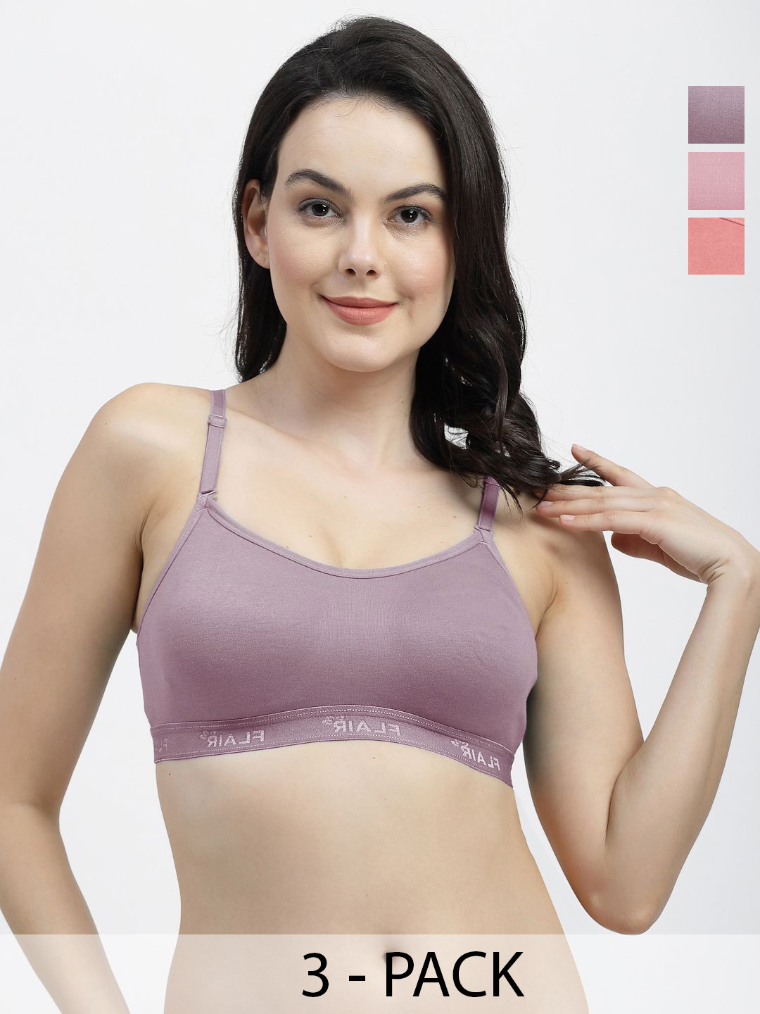 SHYAM SONS FLAIR Women Pack Of 3 Solid Full Coverage Non-Wired Bra