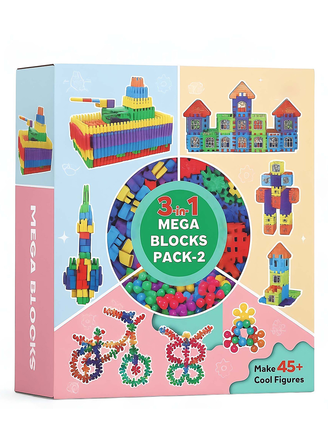 TBQ-The Baby Qoull Kids 3 in 1 Gear Blocks Puzzles Activity Toys and Games