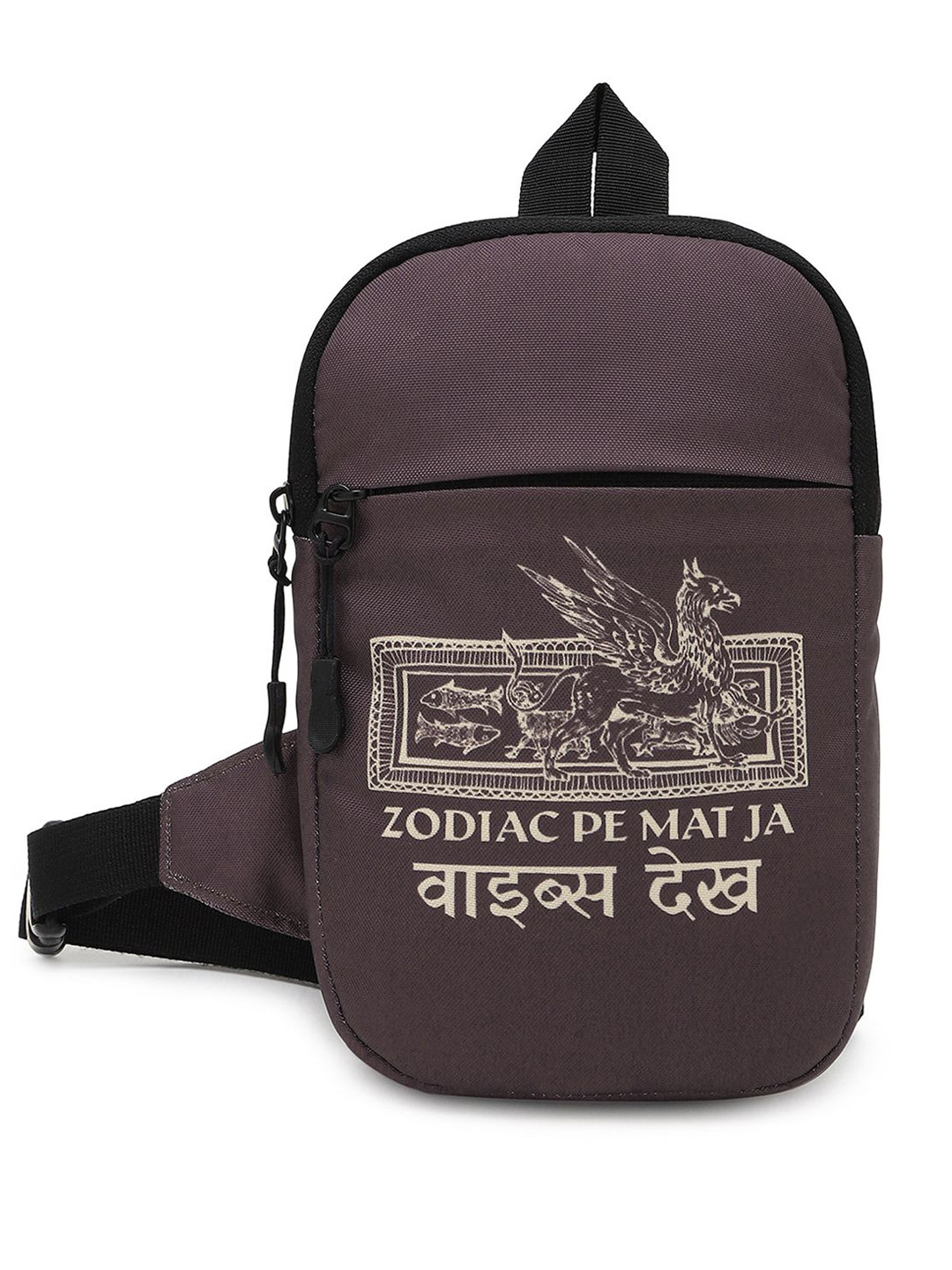 Bewakoof Zodiac Pe Mat Ja Vibes Dekh Printed PU Swagger Sling Bag