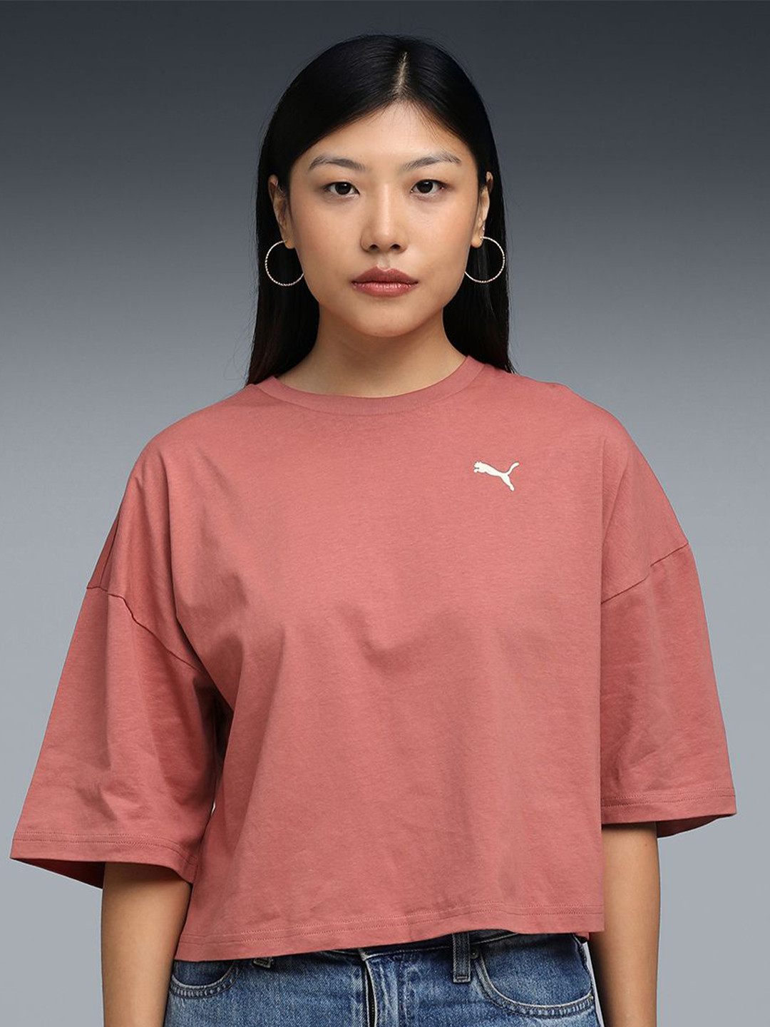 Puma Wardrobe Essentials Cotton Oversized Short T-shirt