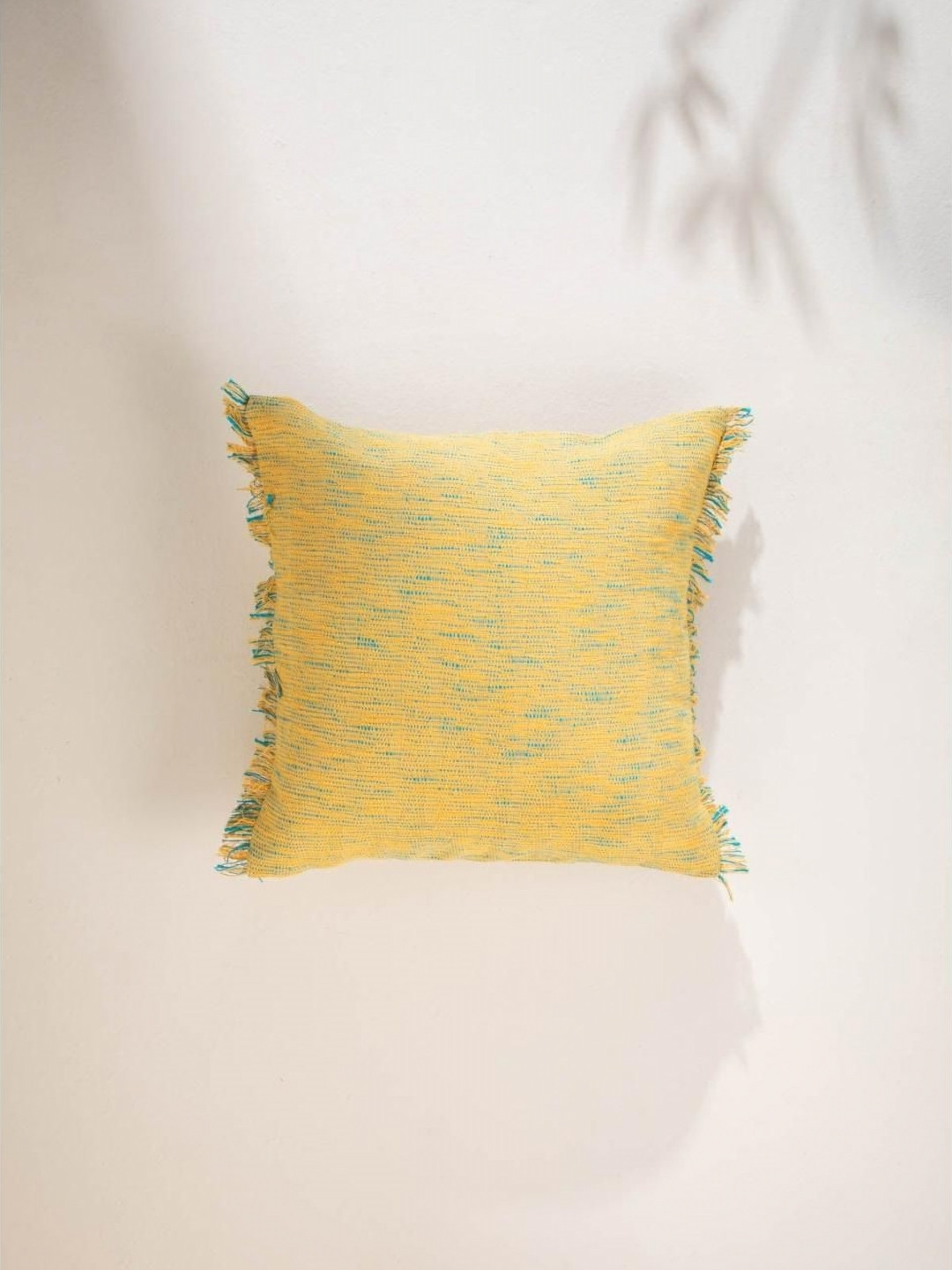 FREEDOM TREE Wheatfield Yellow & Green Pure Cotton Square Cushion Cover