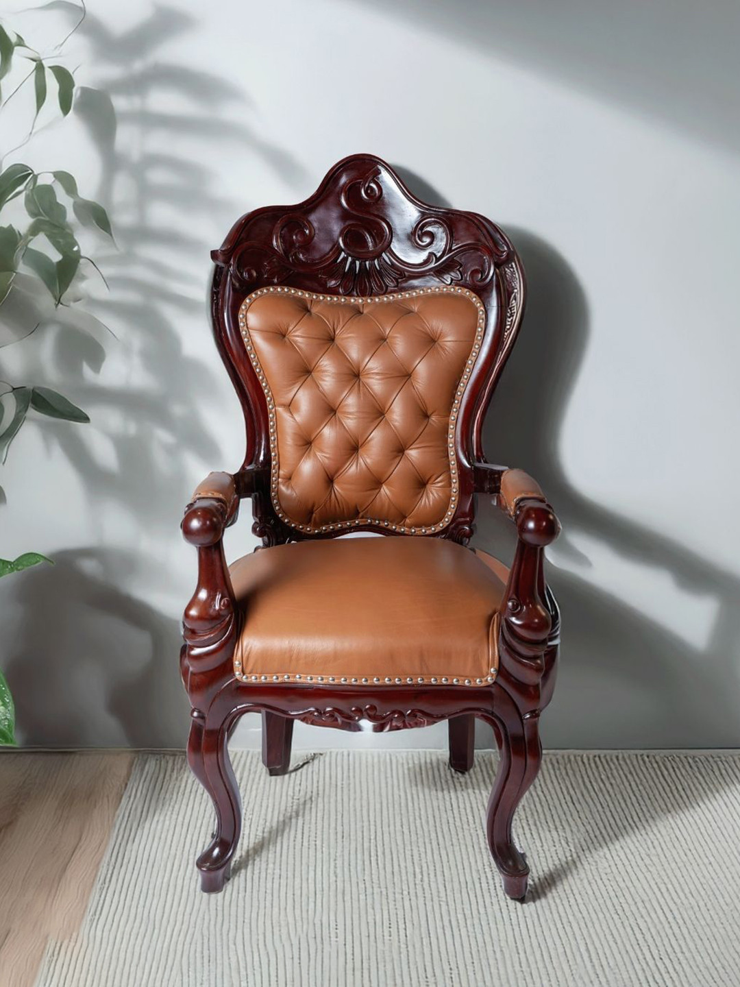 Sujan Carnival Funiture Brown Wooden king Chair
