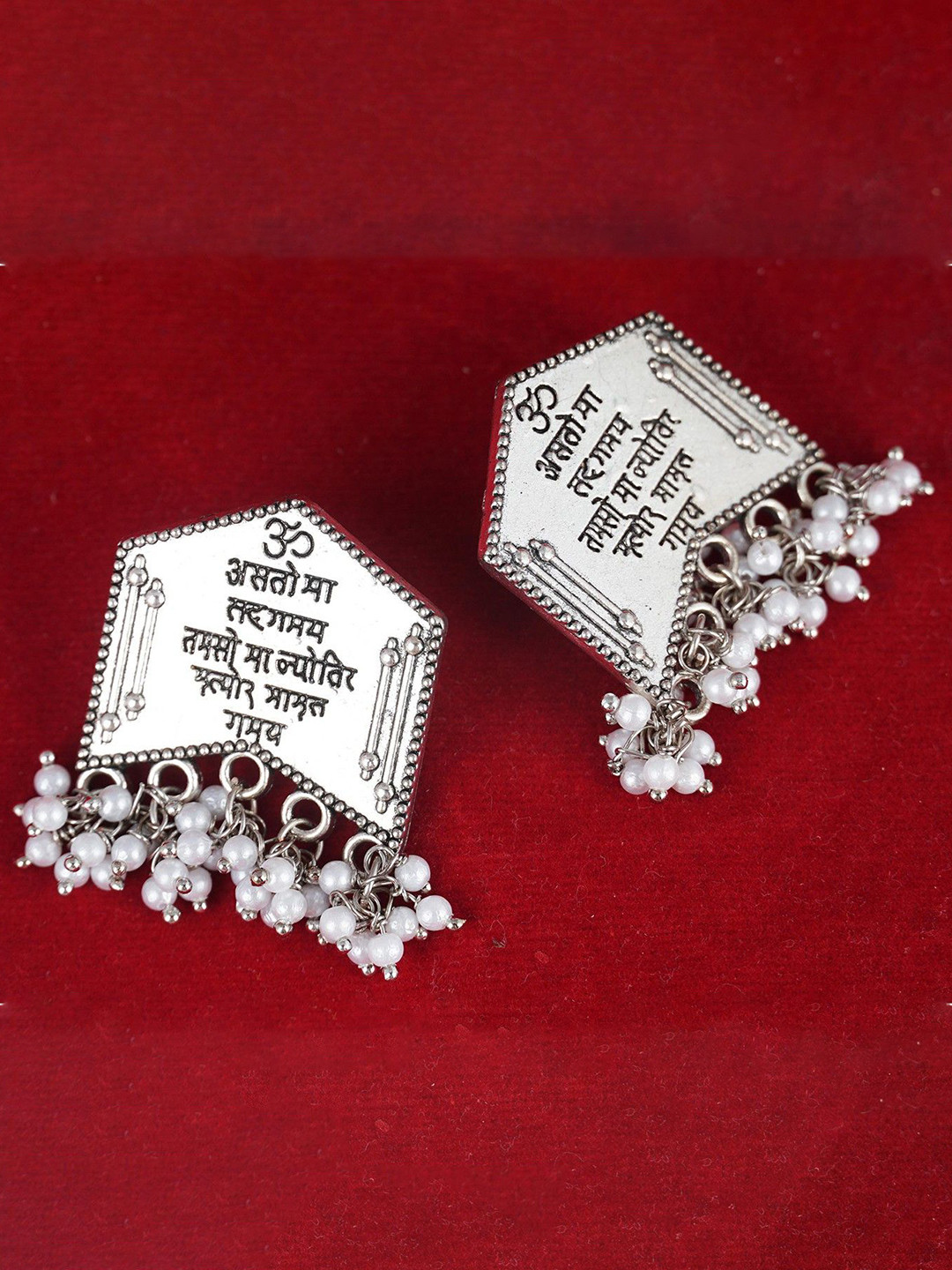 APUNKA D FASHION Artificial Beaded Oxidised Contemporary Drop Earrings