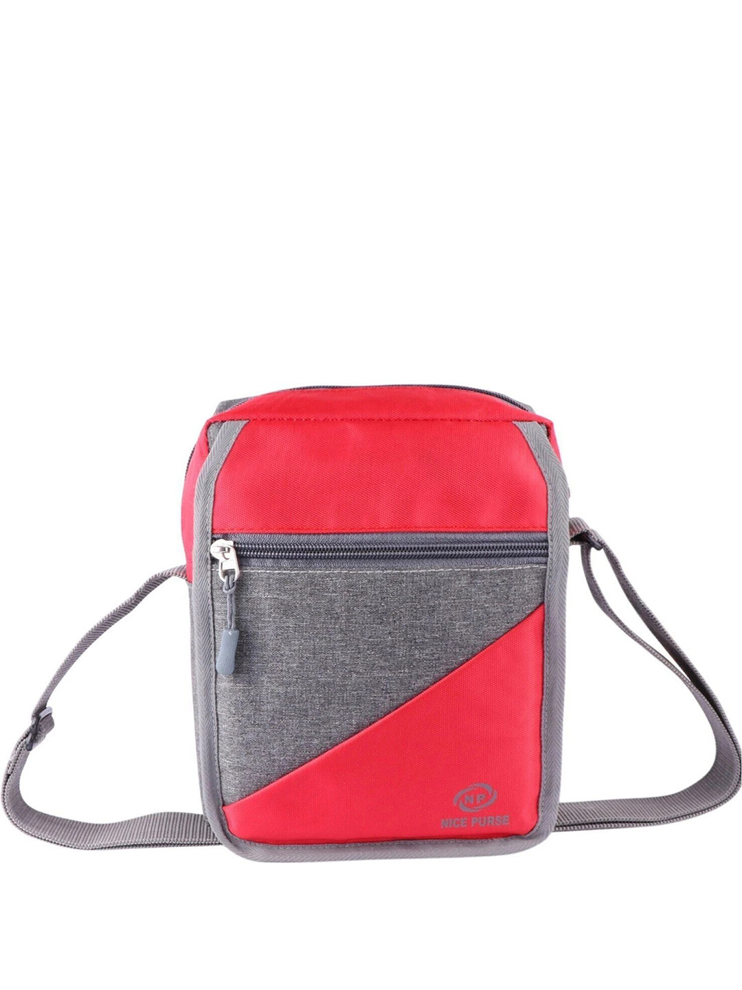 NICE PURSE Colourblocked Structured Sling Bag With Cut Work
