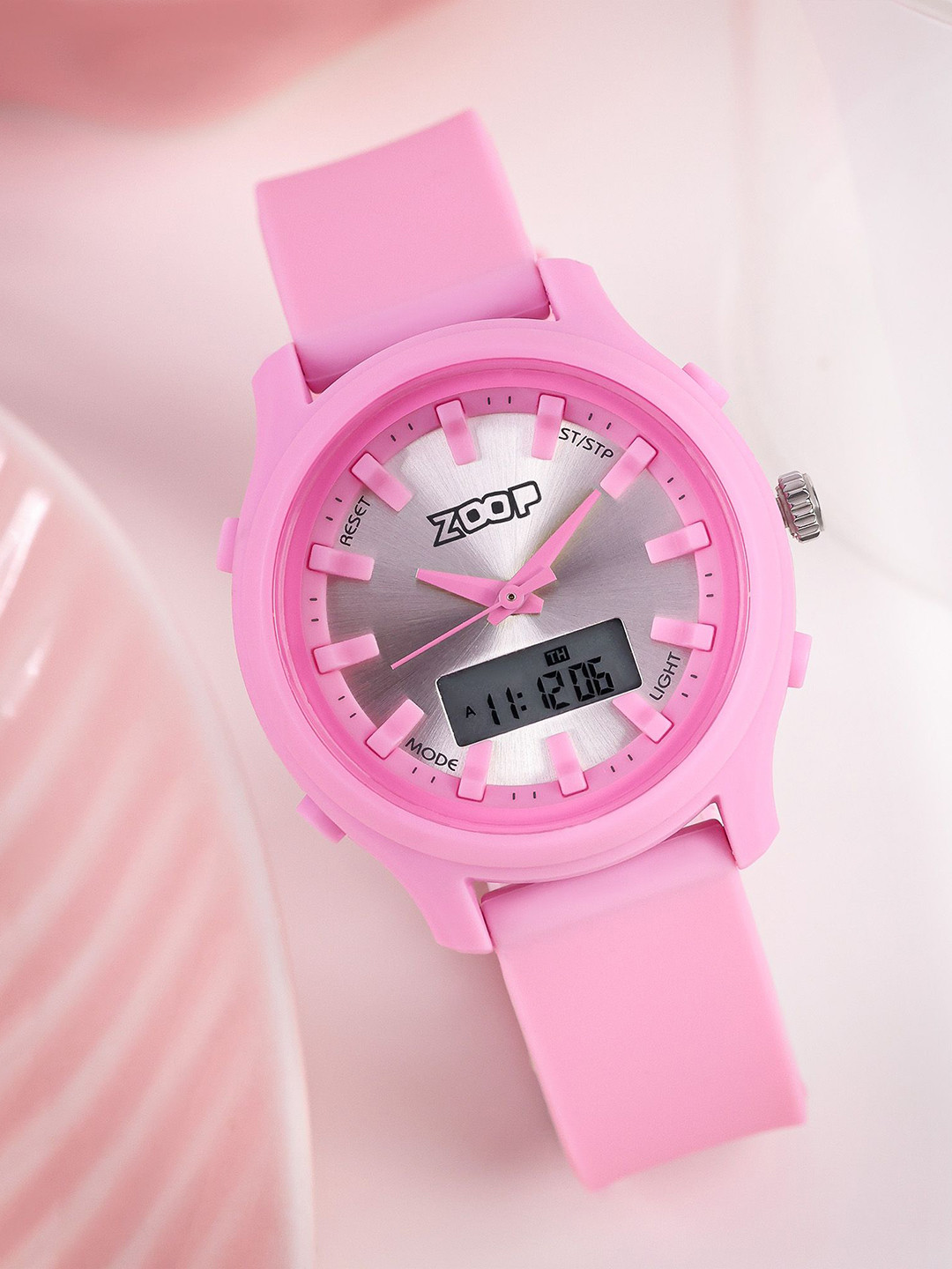 ZOOP Pastel Pop Analog Digital Round Dial Girls Watch - 16046PP02