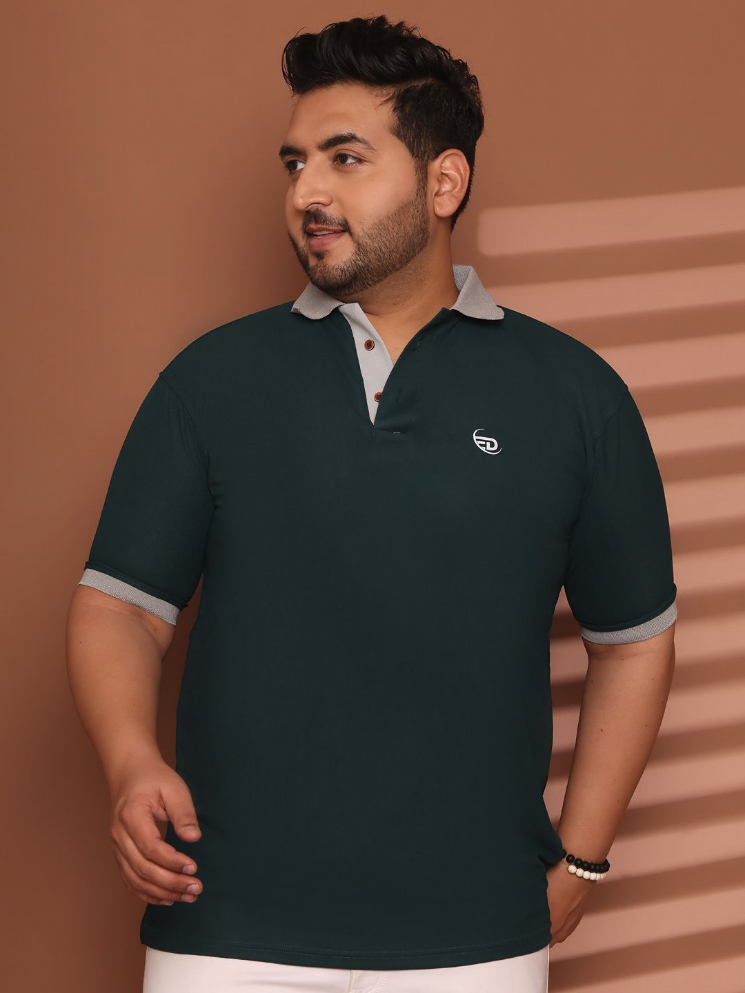 Enchanted Drapes Plus Size Polo Collar Short Sleeves T-shirt