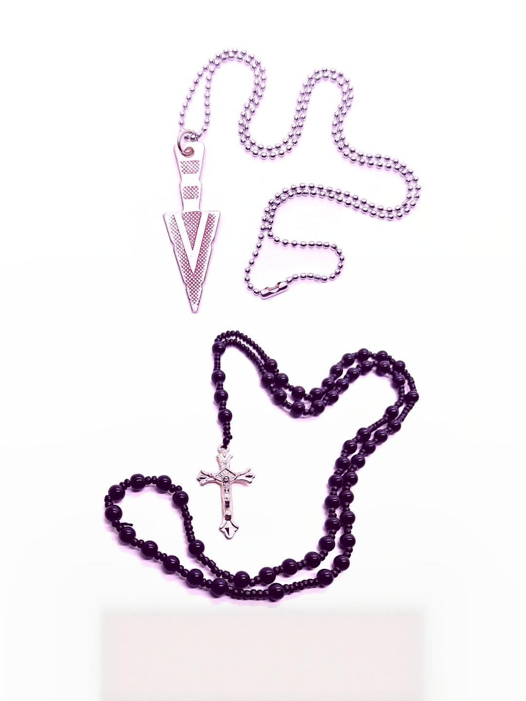 Dynamic Retail Global Men Rosary and Arrow Pendant Chains