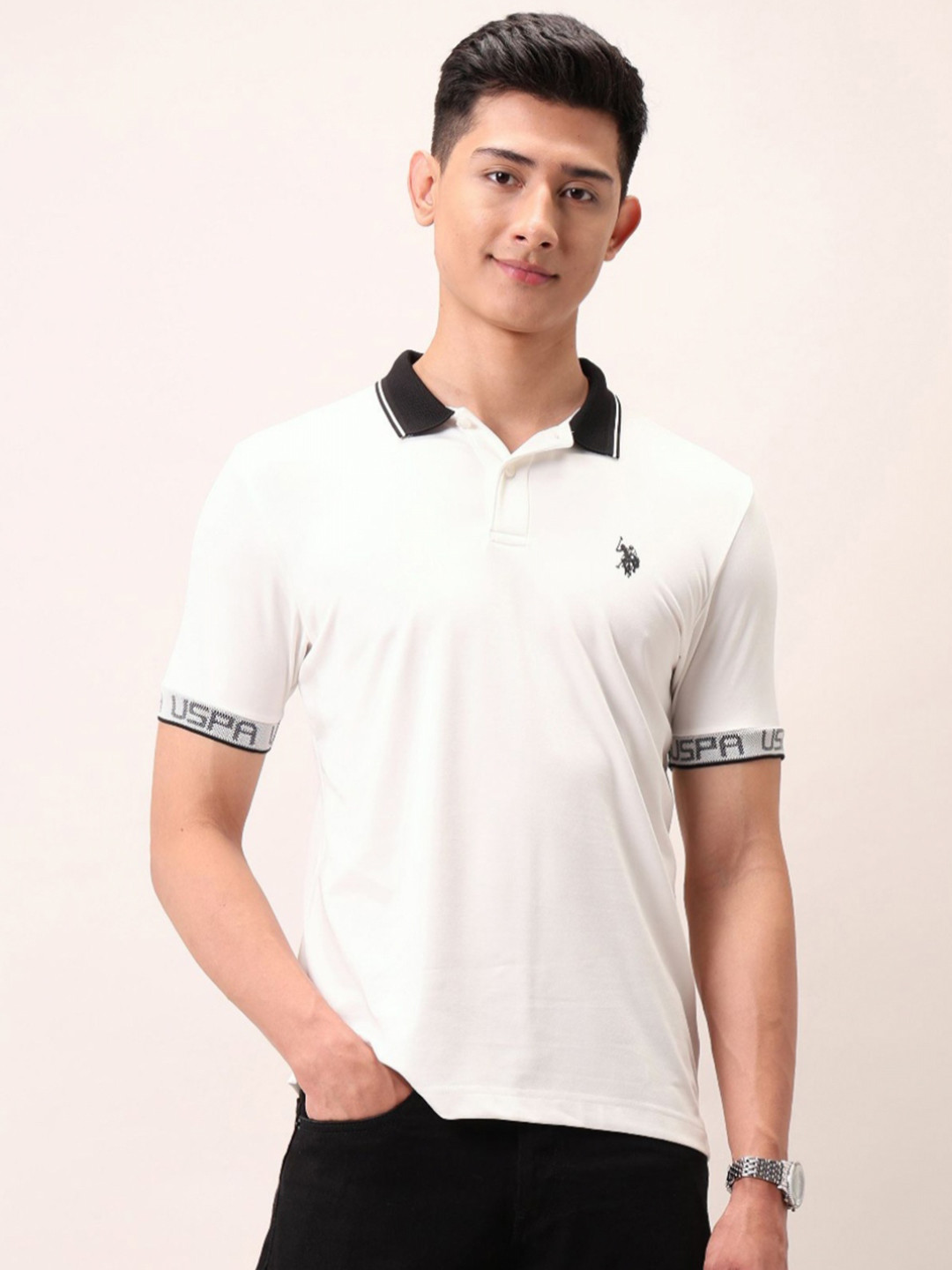 U.S. Polo Assn. Denim Co. Short Sleeves Polo Collar Pockets T-shirt