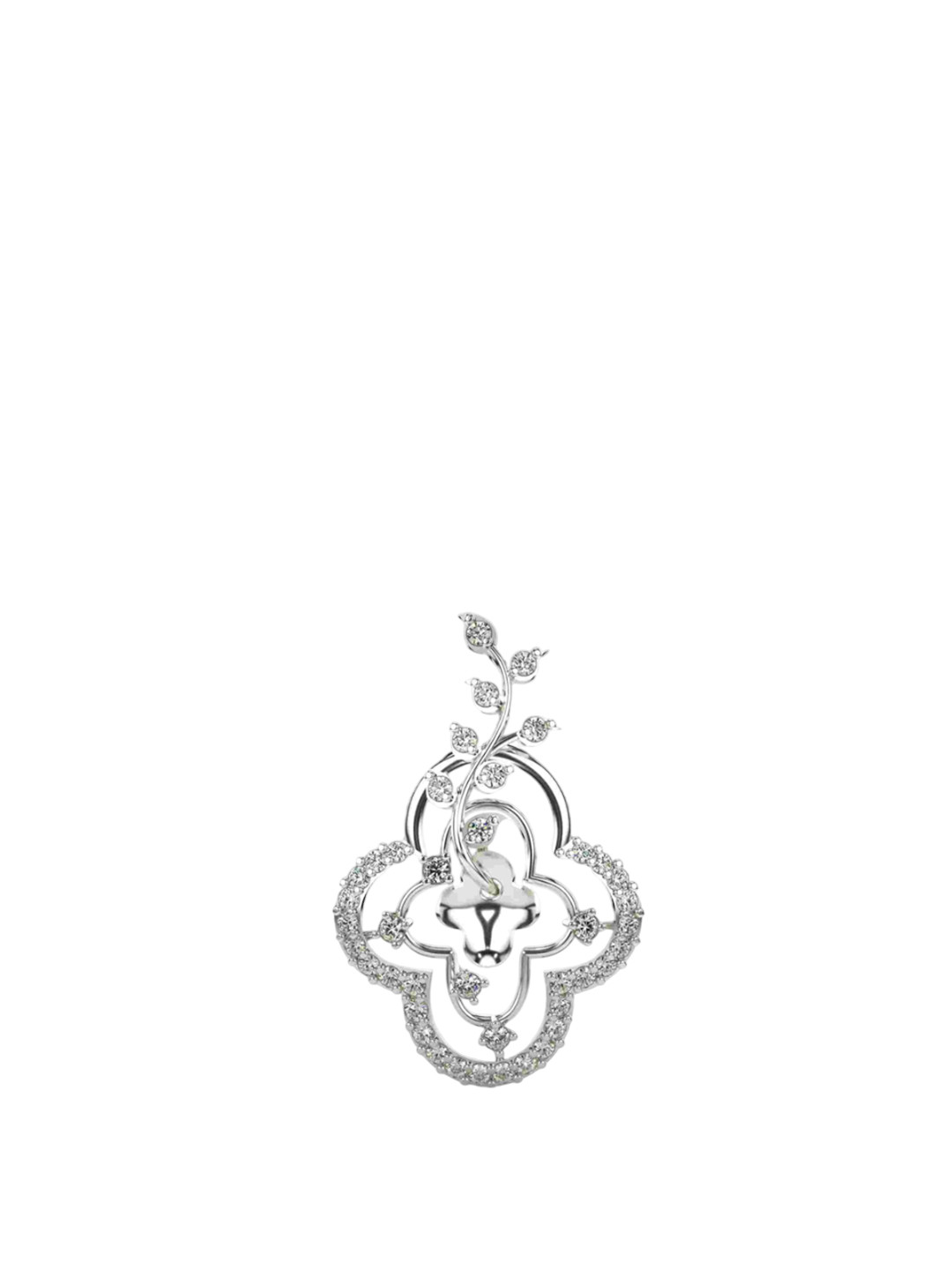 VALANOVA 14K White Gold Certified 0.43Ct Lab Grown Diamond Pendant